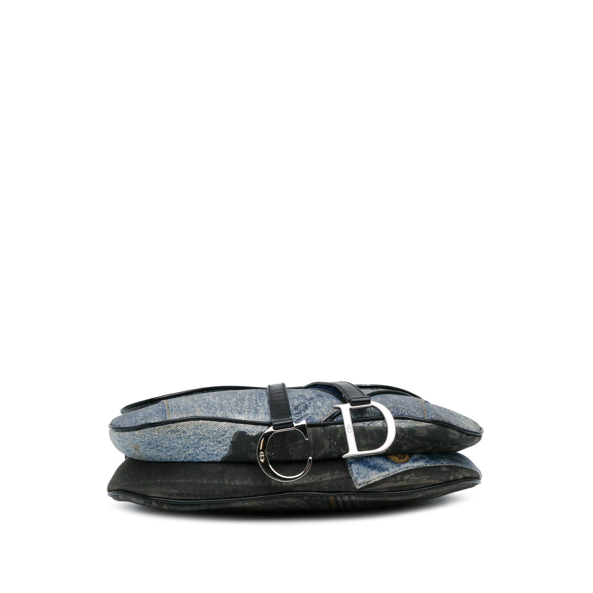 Dior Denim Speedway Double Saddle Shoulder Bag (SHG-xIMB05)