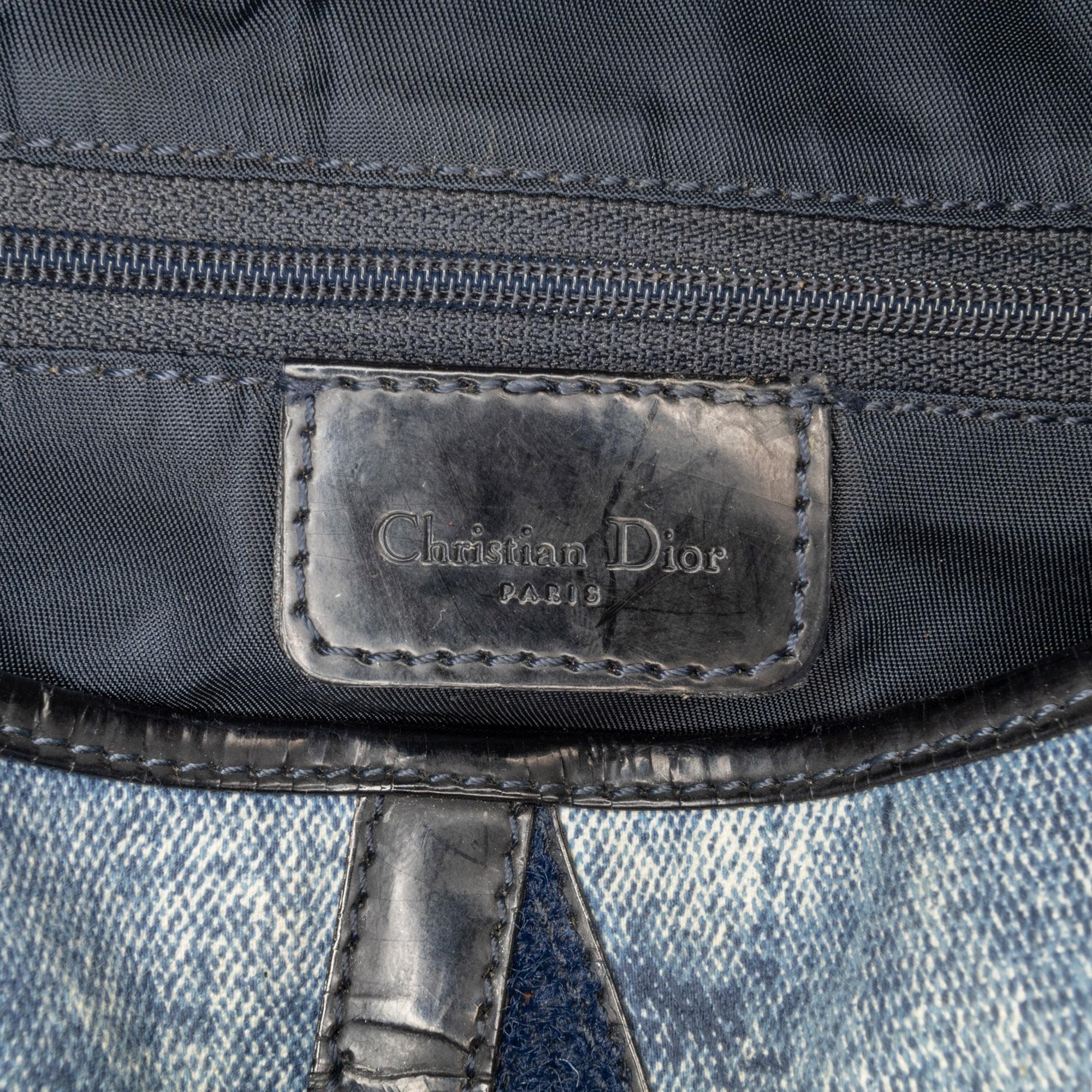 Dior Denim Speedway Double Saddle Shoulder Bag (SHG-xIMB05)