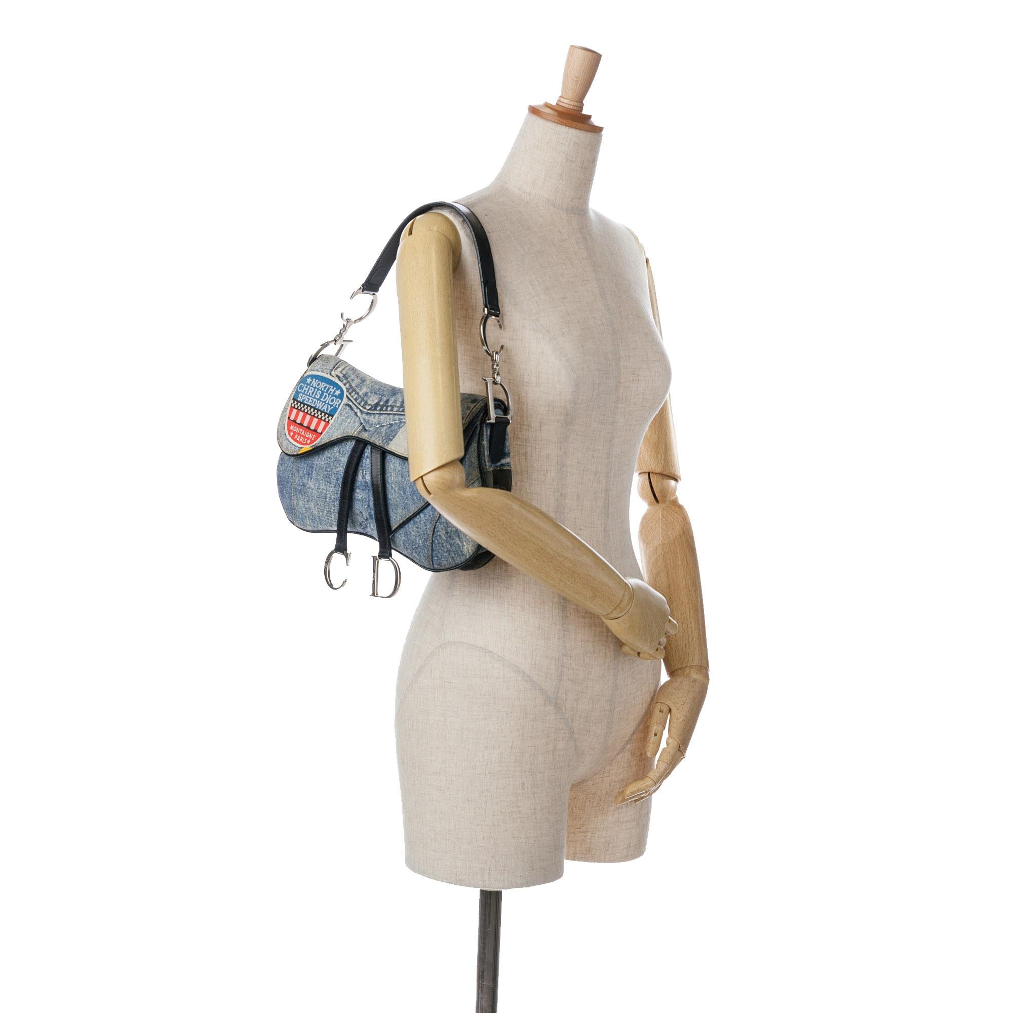 Dior Denim Speedway Double Saddle Shoulder Bag (SHG-xIMB05)