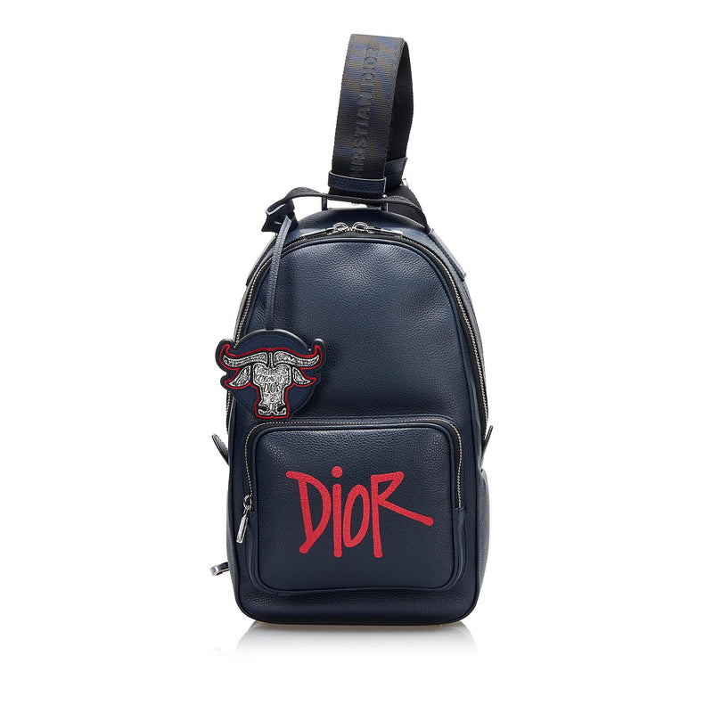 Black grained calfskin with dior and shawn signature discount