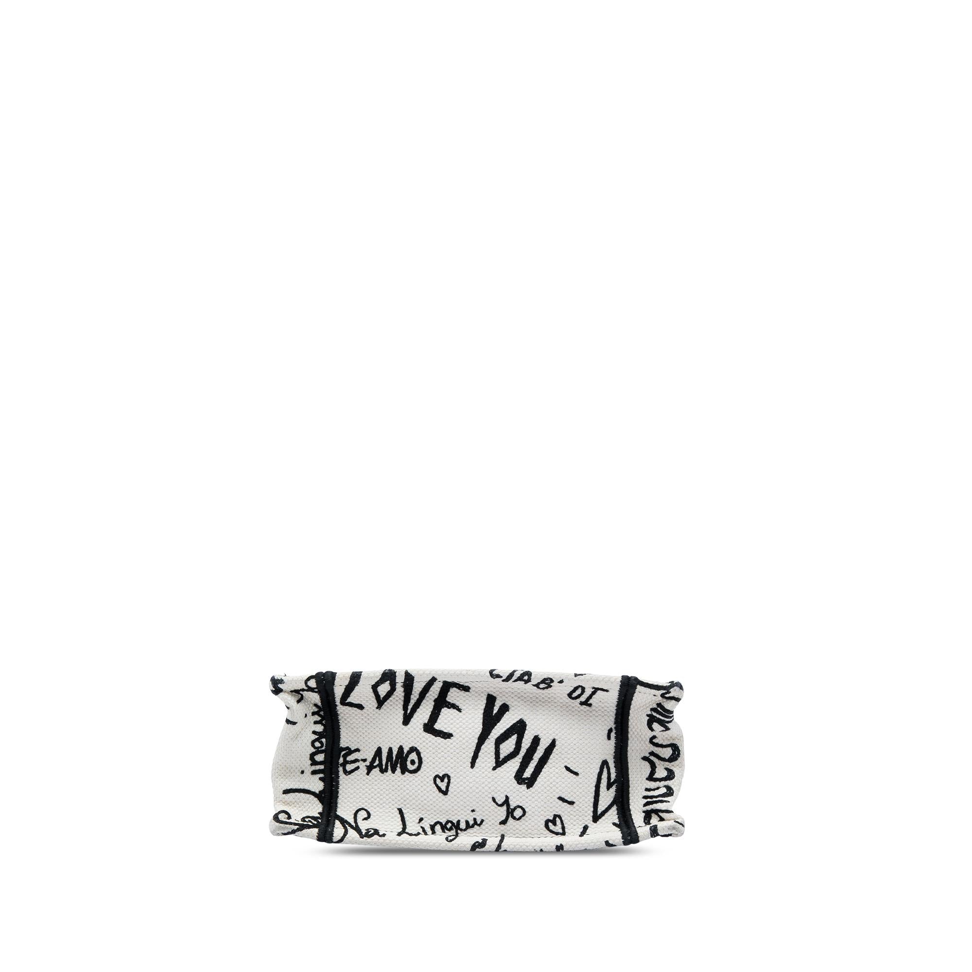 Dior DiorAmour Embroidered Canvas Graffiti Vertical Book Tote