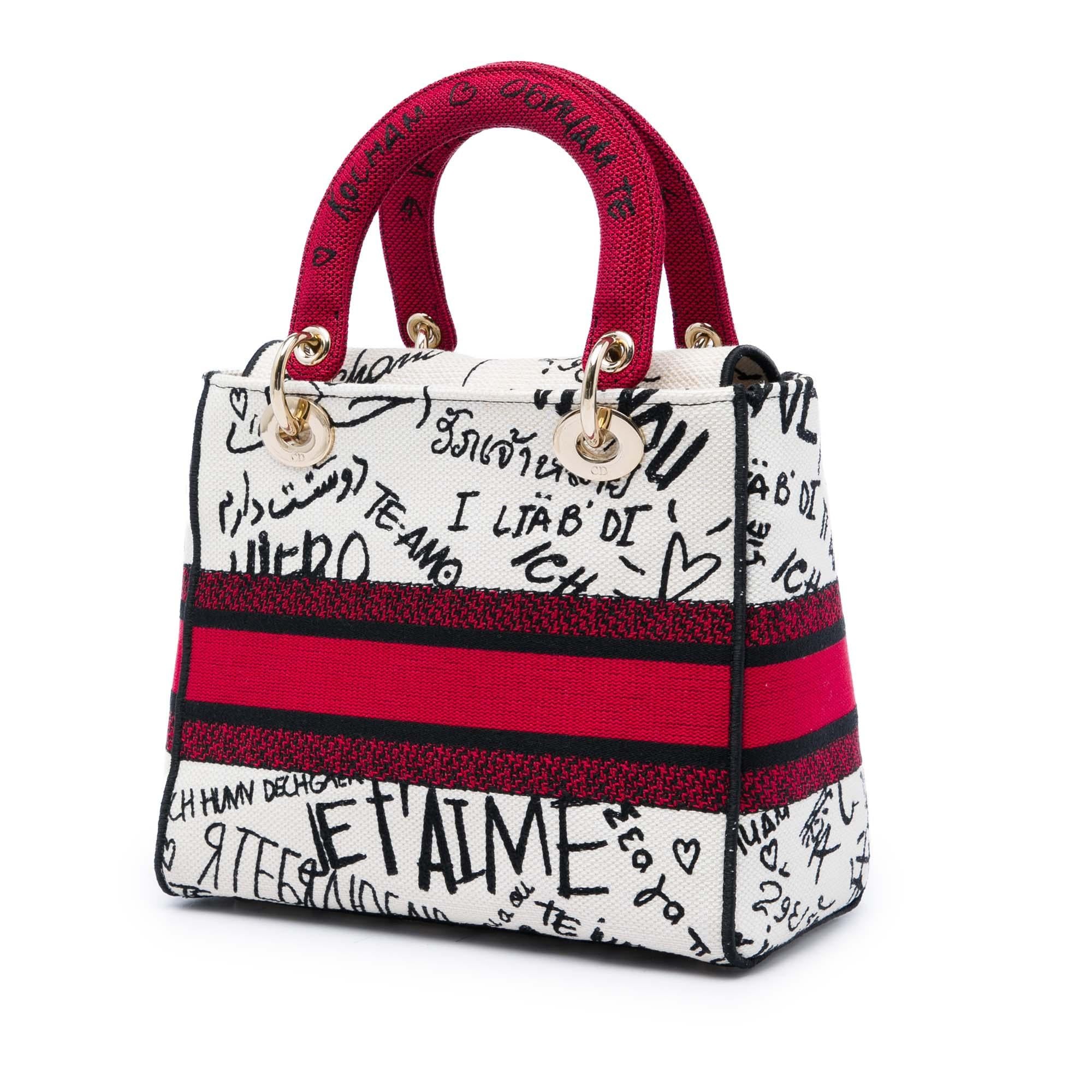 Dior DiorAmour Medium Embroidered Canvas Graffiti Lady D Lite