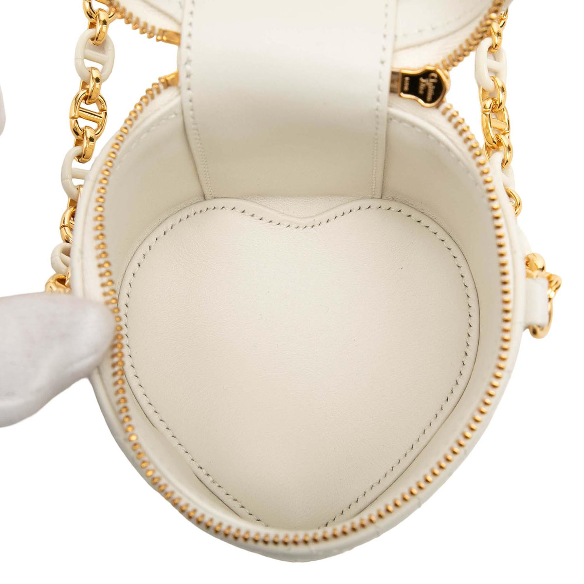Dior DiorAmour Micro Lambskin Cannage Heart Vanity Case with Chain