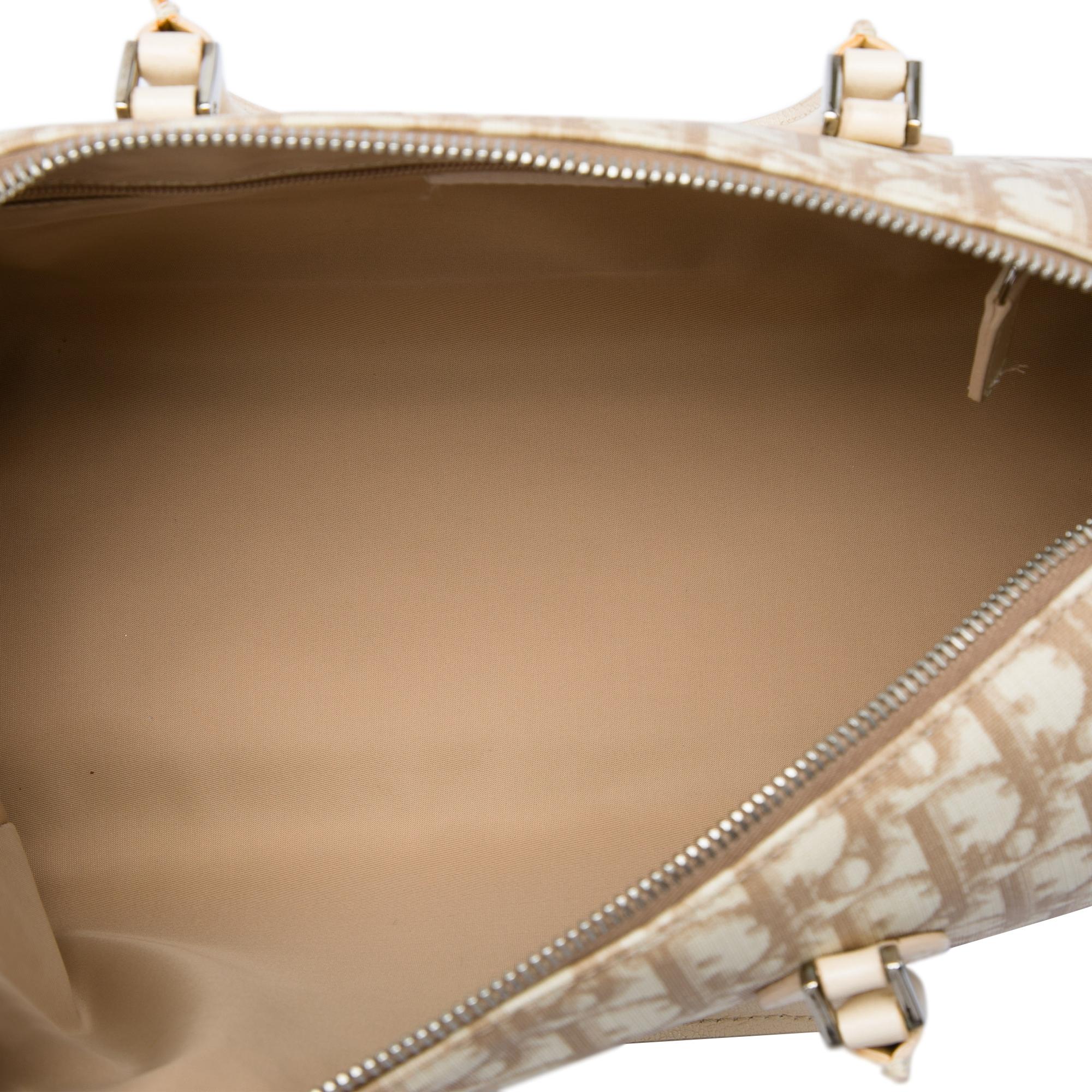 Dior Diorissimo Coated Canvas Floral Embroidered Boston Bag