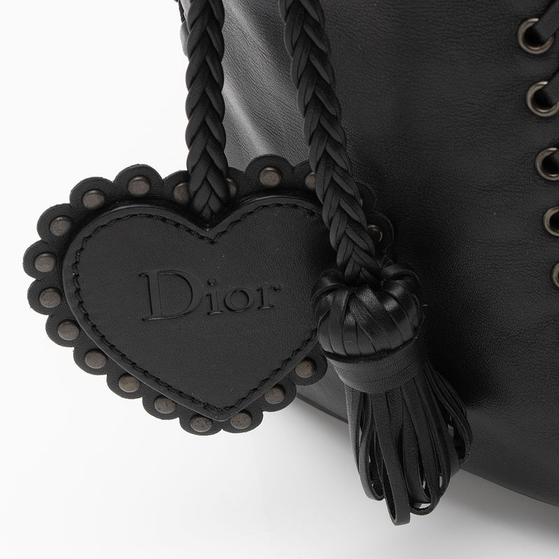 Dior Diorissimo Nylon Leather Ethnic Medium Hobo (SHF-BcJaYH)