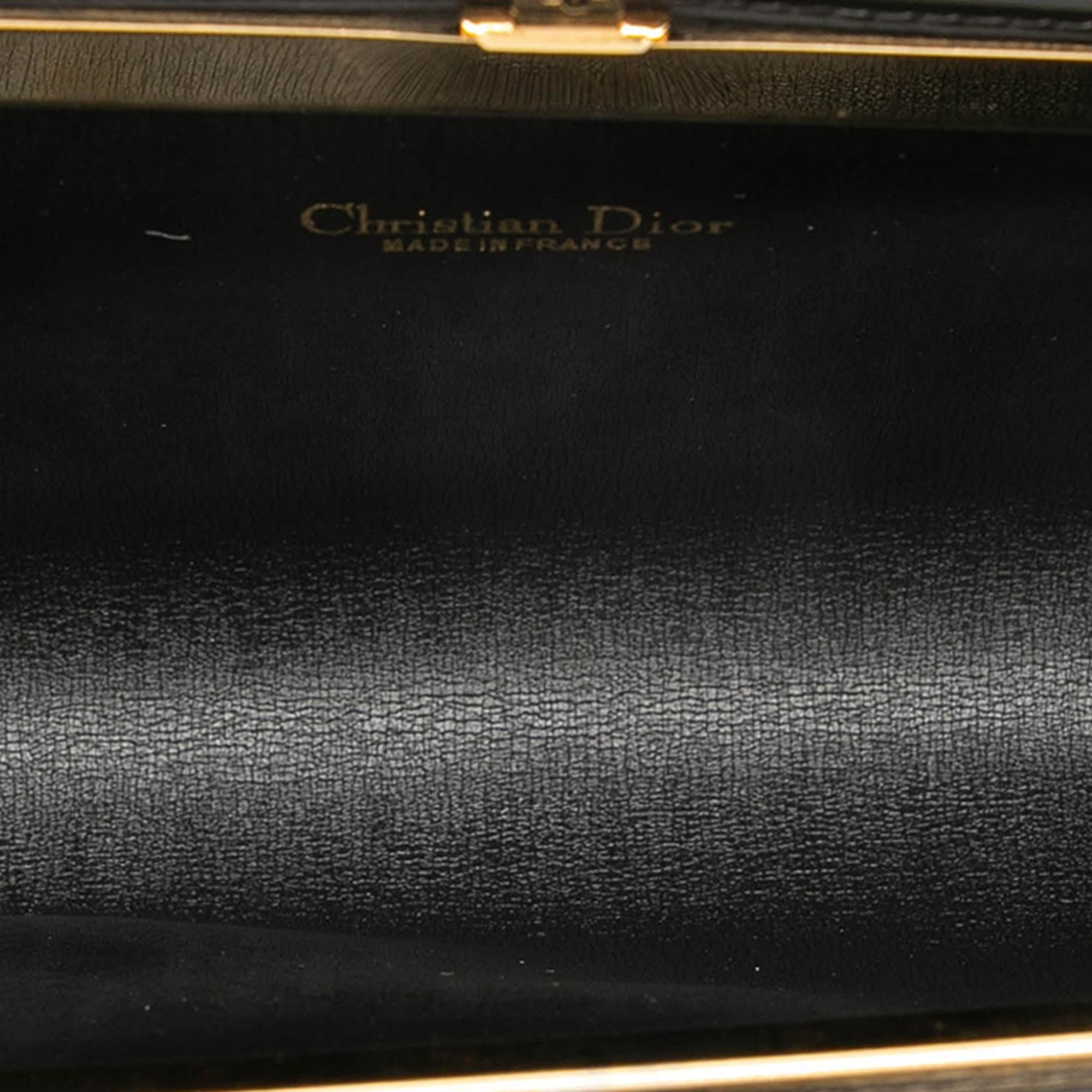 Dior Diorissimo Trotter Canvas Clutch With Chain