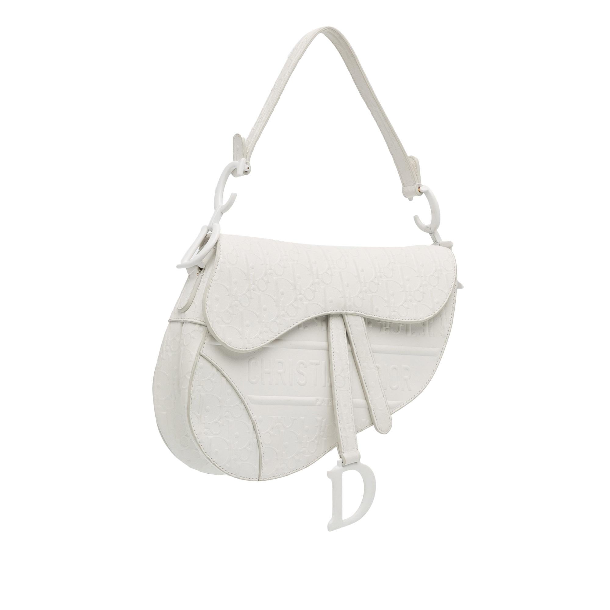 Dior Embossed Leather Oblique Saddle Bag (SHG-hIXCgH)