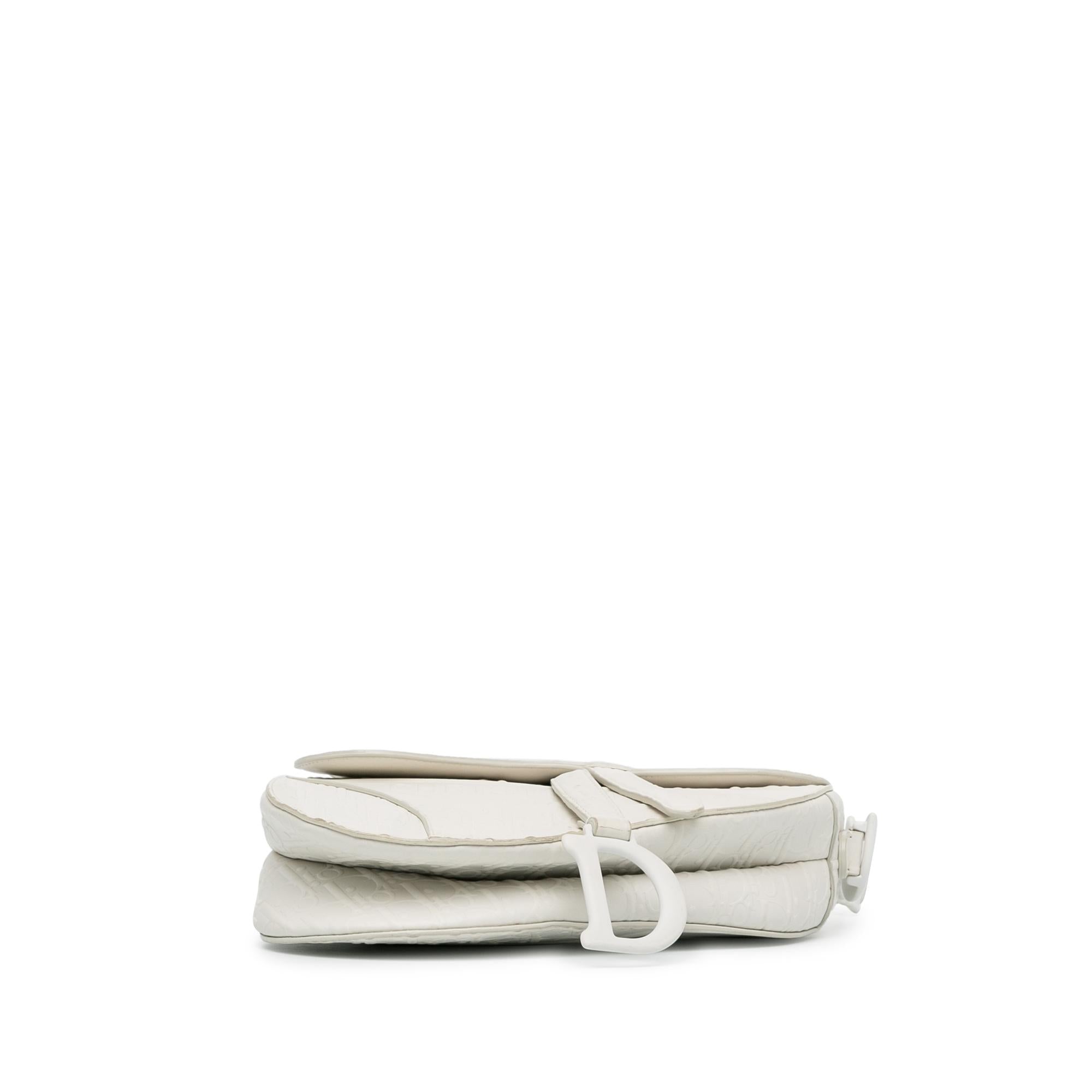 Dior Embossed Leather Oblique Saddle Bag (SHG-ZWE7gr)