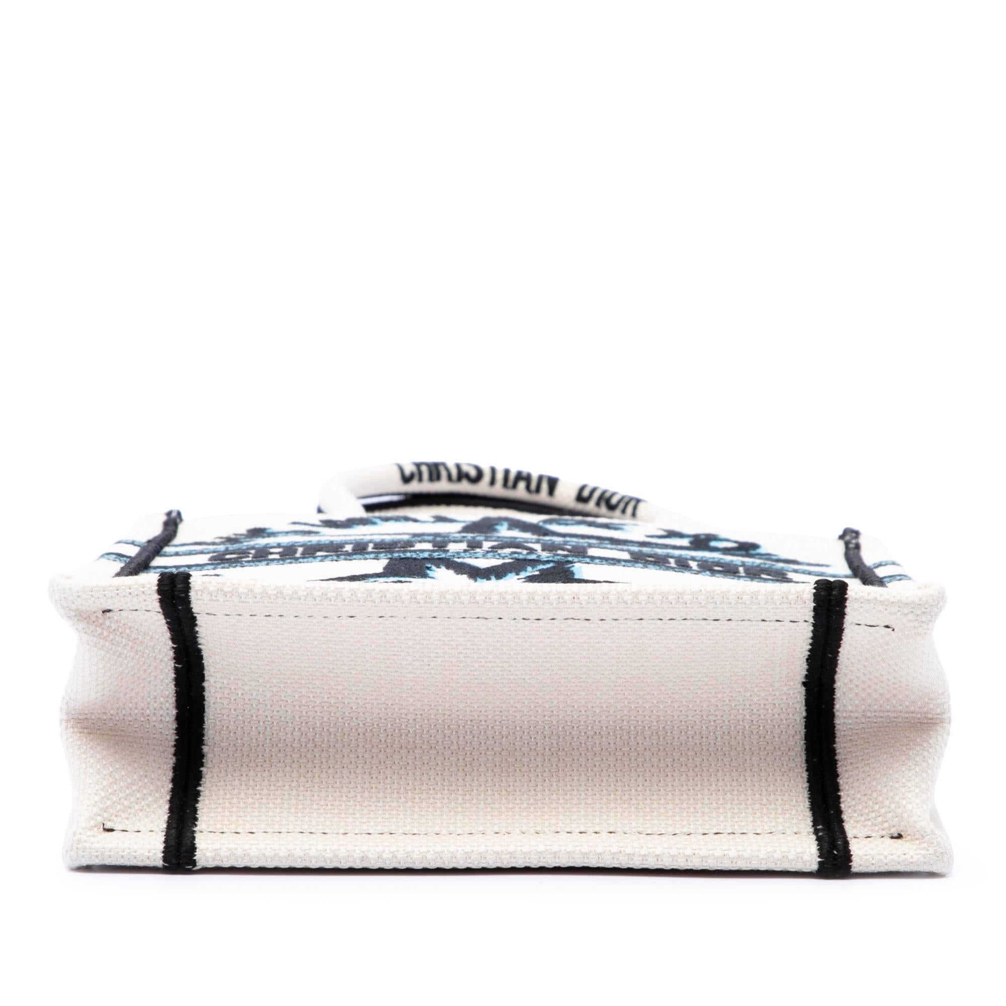Dior Embroidered Canvas Lucky Star Vertical Book Tote