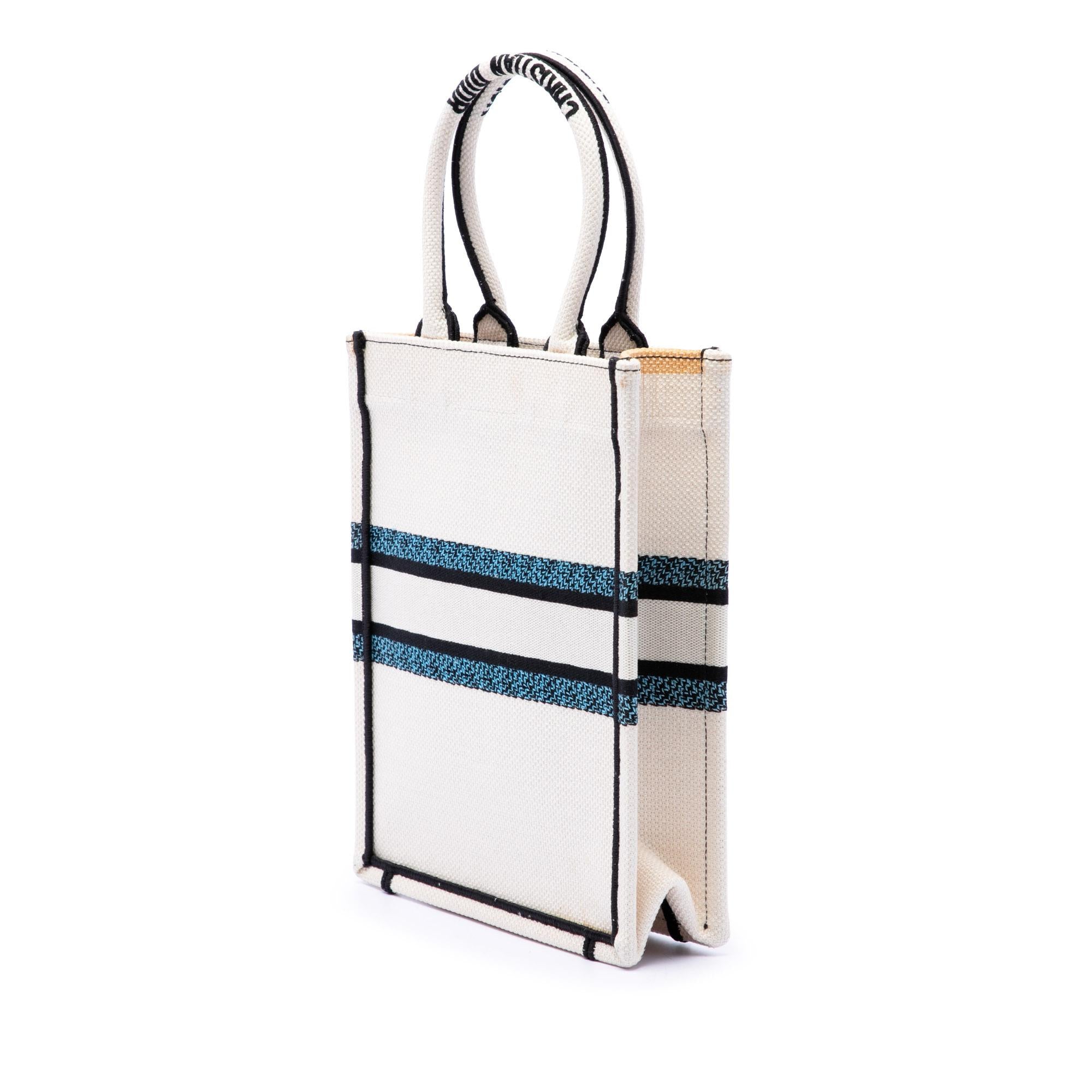 Dior Embroidered Canvas Lucky Star Vertical Book Tote