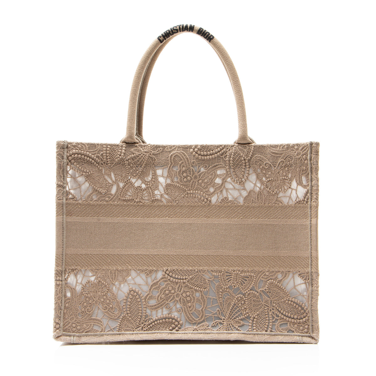 Dior Embroidered D-Lace Medium Book Tote