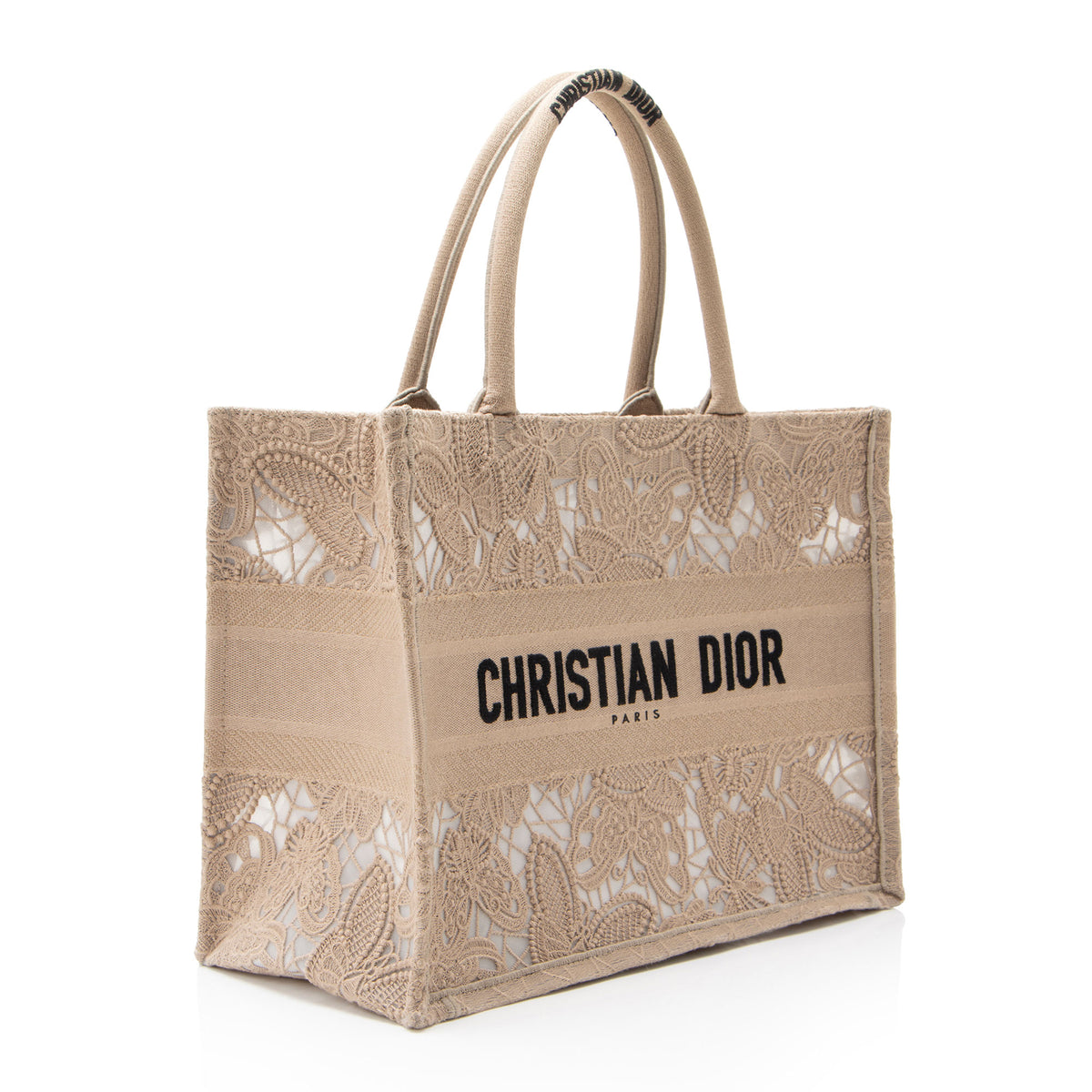 Dior Embroidered D-Lace Medium Book Tote