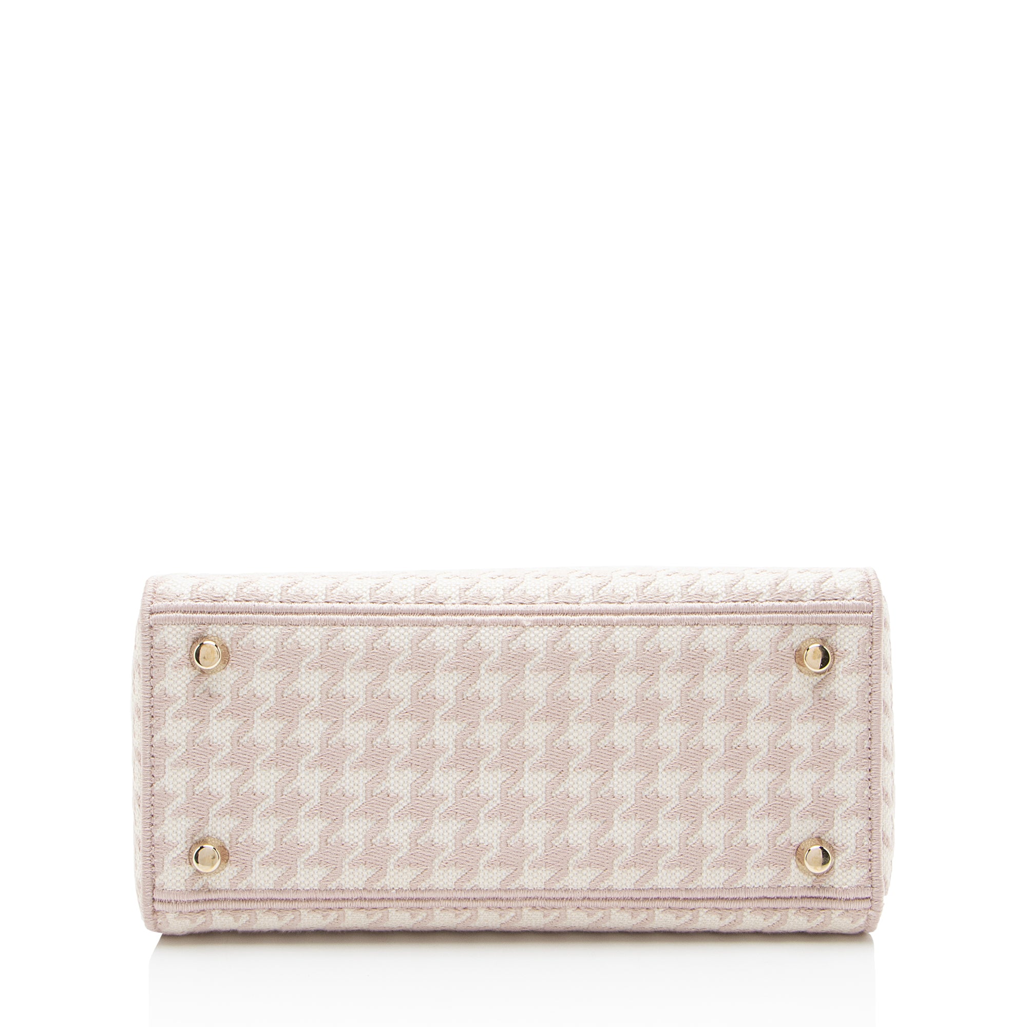 Dior Embroidered Houndstooth Canvas Lady D-Lite Medium Tote
