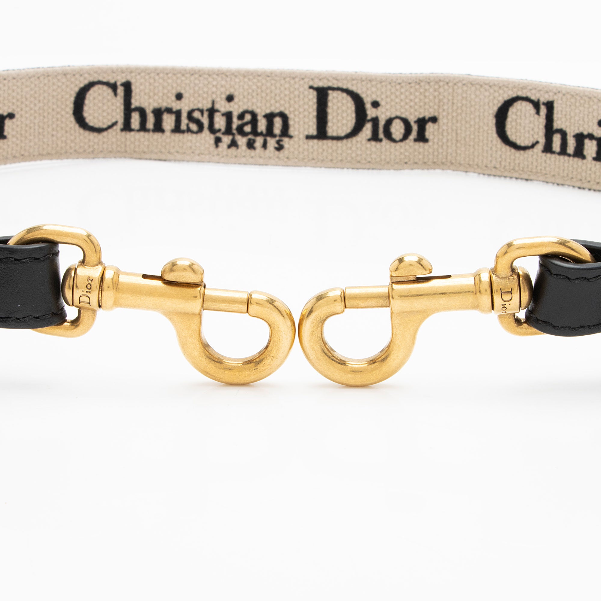 Dior Embroidered Logo Narrow Shoulder Strap