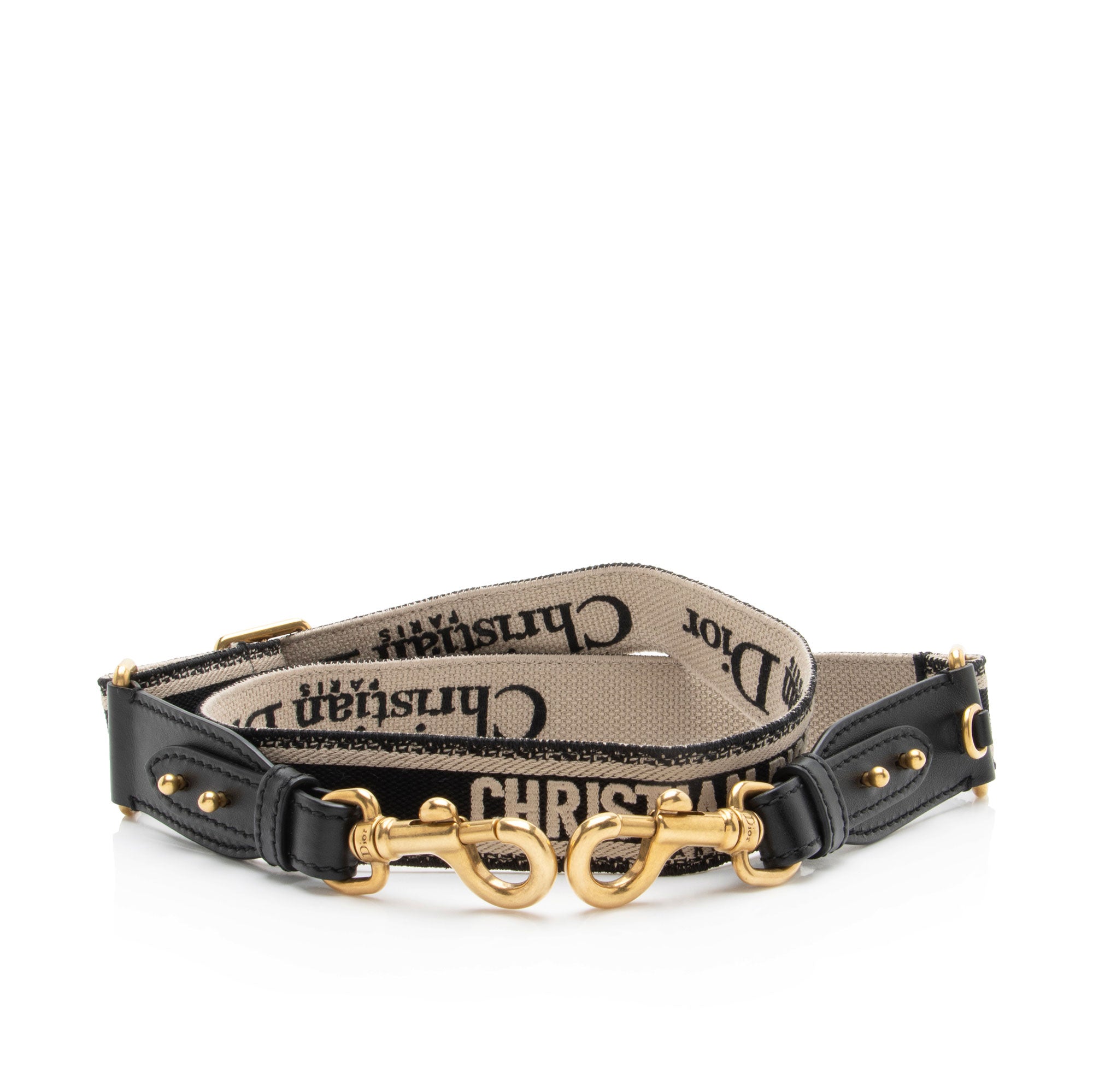 Dior Embroidered Logo Narrow Shoulder Strap