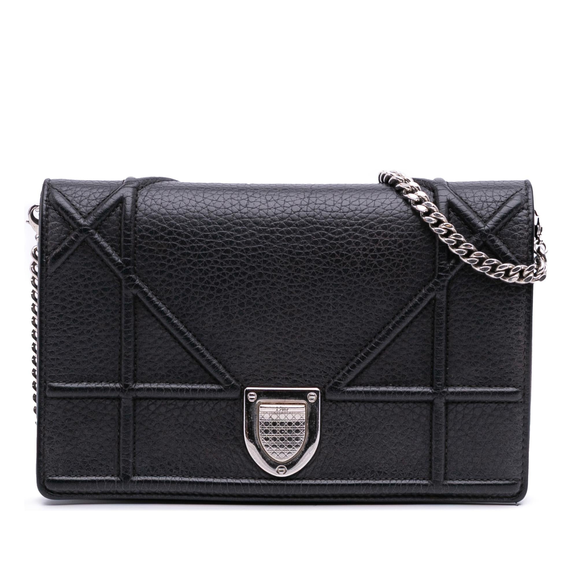 Dior Grained Calfskin Diorama Wallet on Chain
