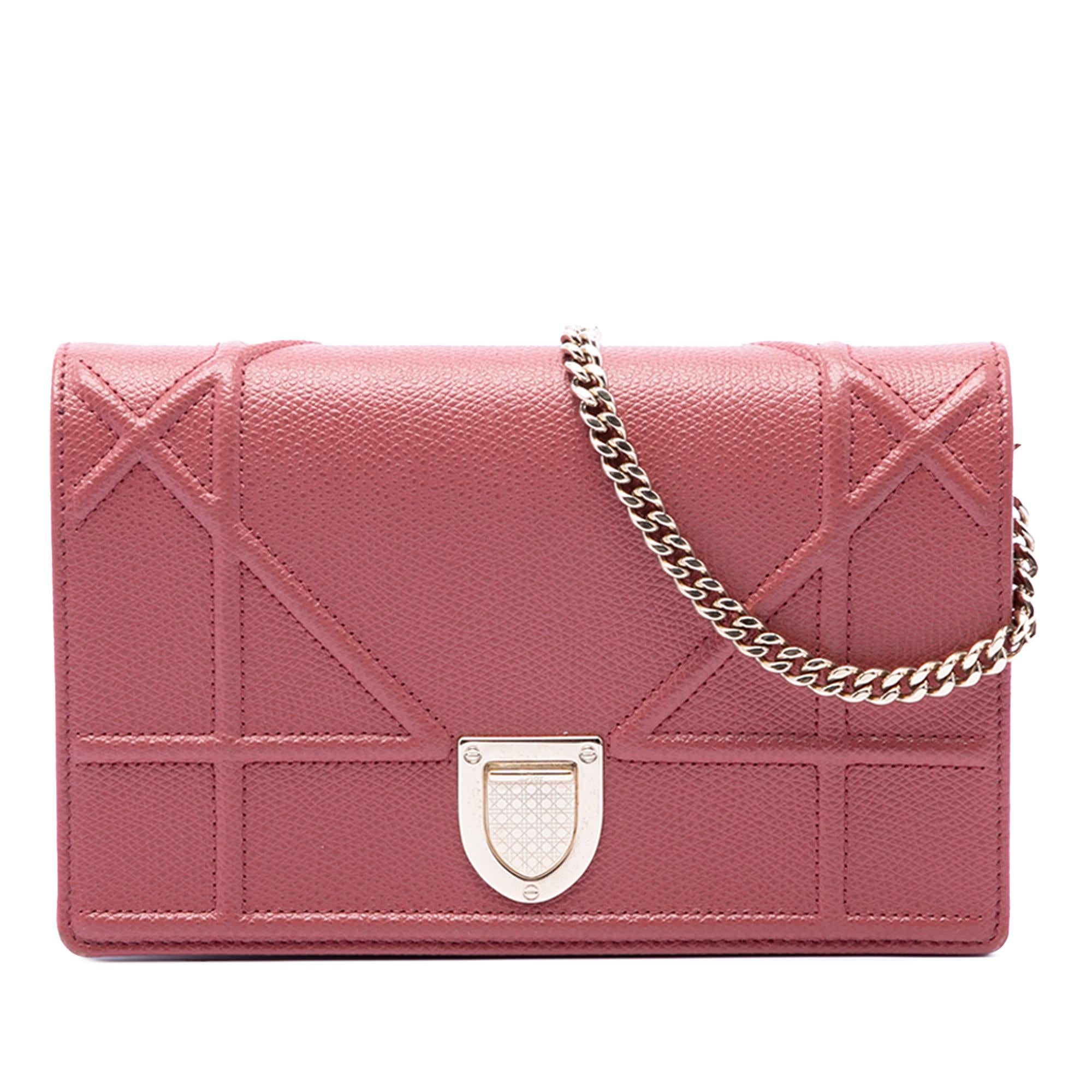 Dior Grained Calfskin Diorama Wallet on Chain