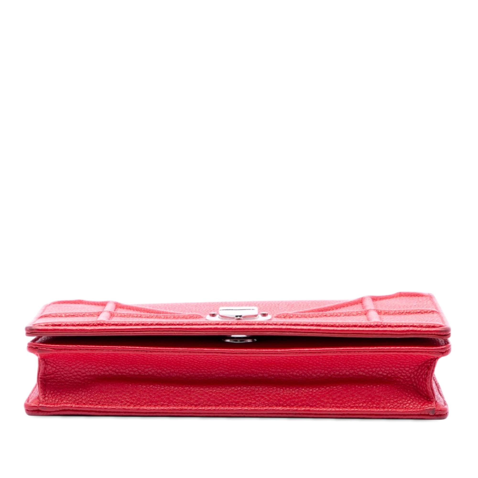 Dior Grained Calfskin Diorama Wallet on Chain