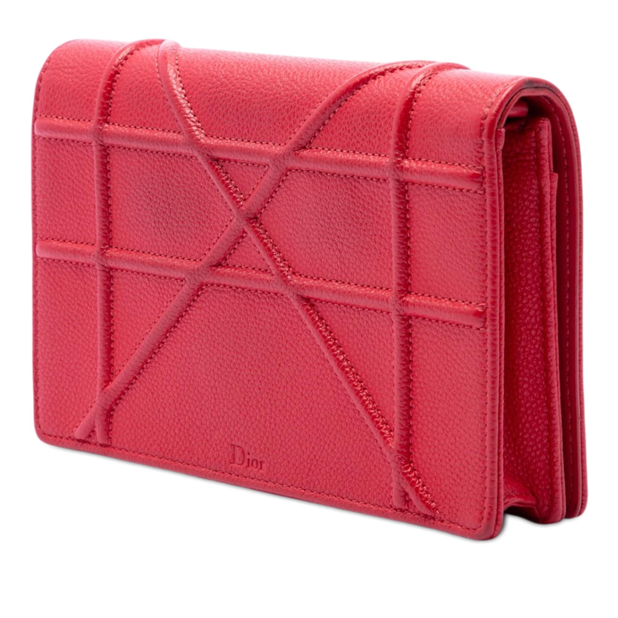 Dior Grained Calfskin Diorama Wallet on Chain