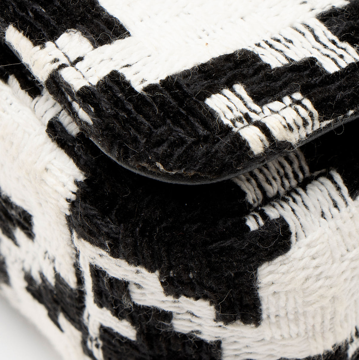 Dior Houndstooth Tweed Caro Small Shoulder Bag