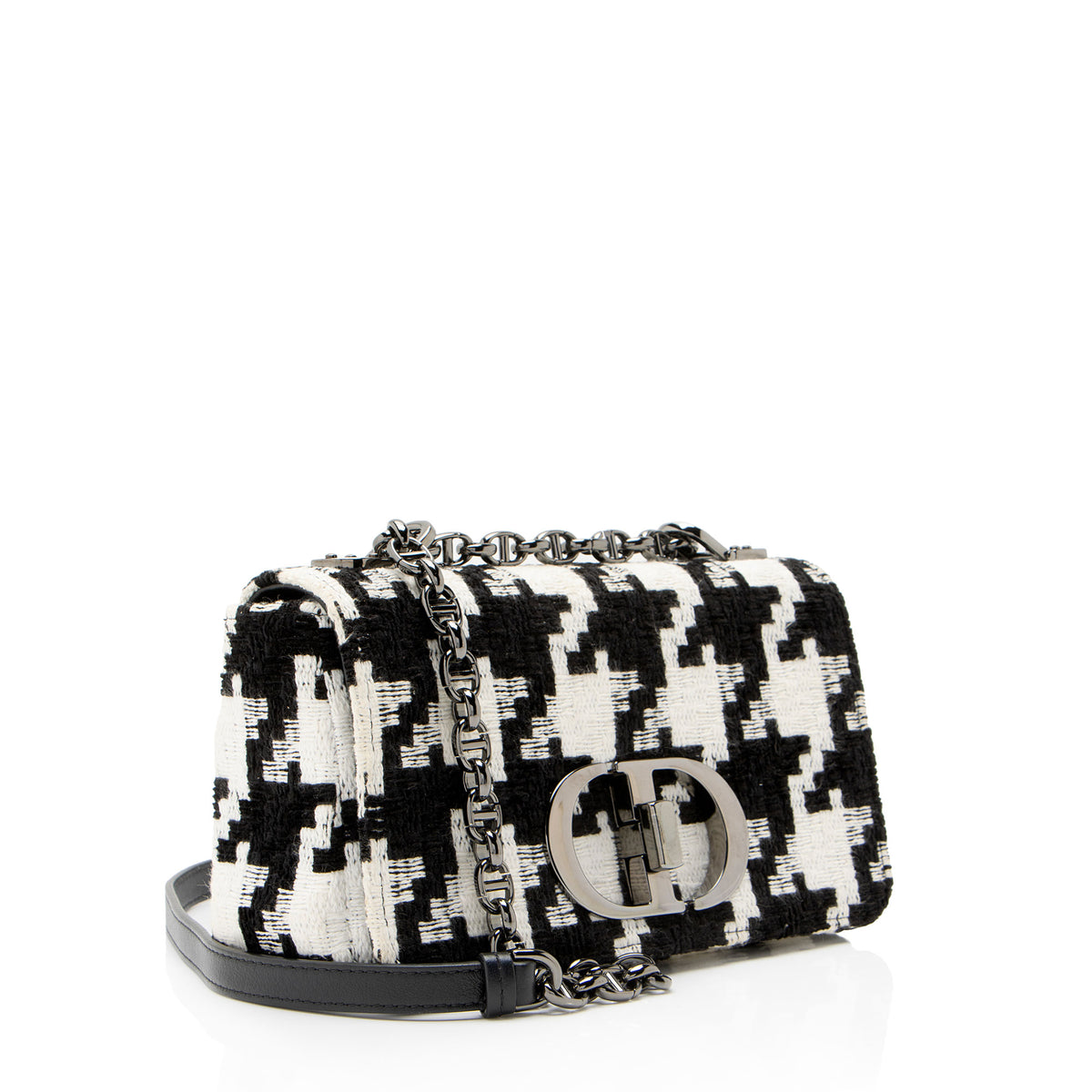 Dior Houndstooth Tweed Caro Small Shoulder Bag