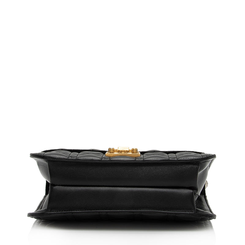 Dior Lambskin Bohemian Strap Addict Medium Flap Bag (SHF-BCiJ05)