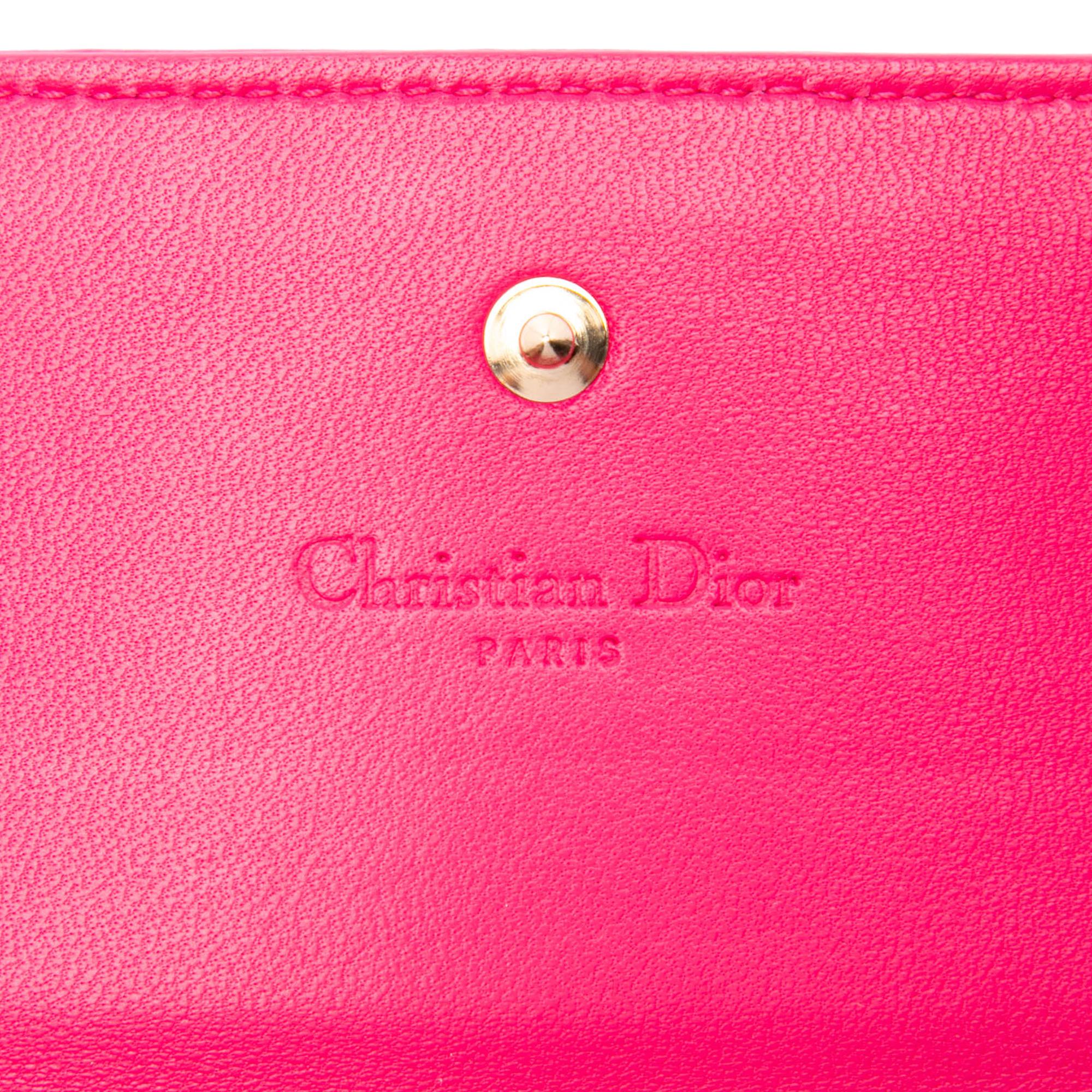 Dior Lambskin Cannage Lady Dior Wallet On Chain