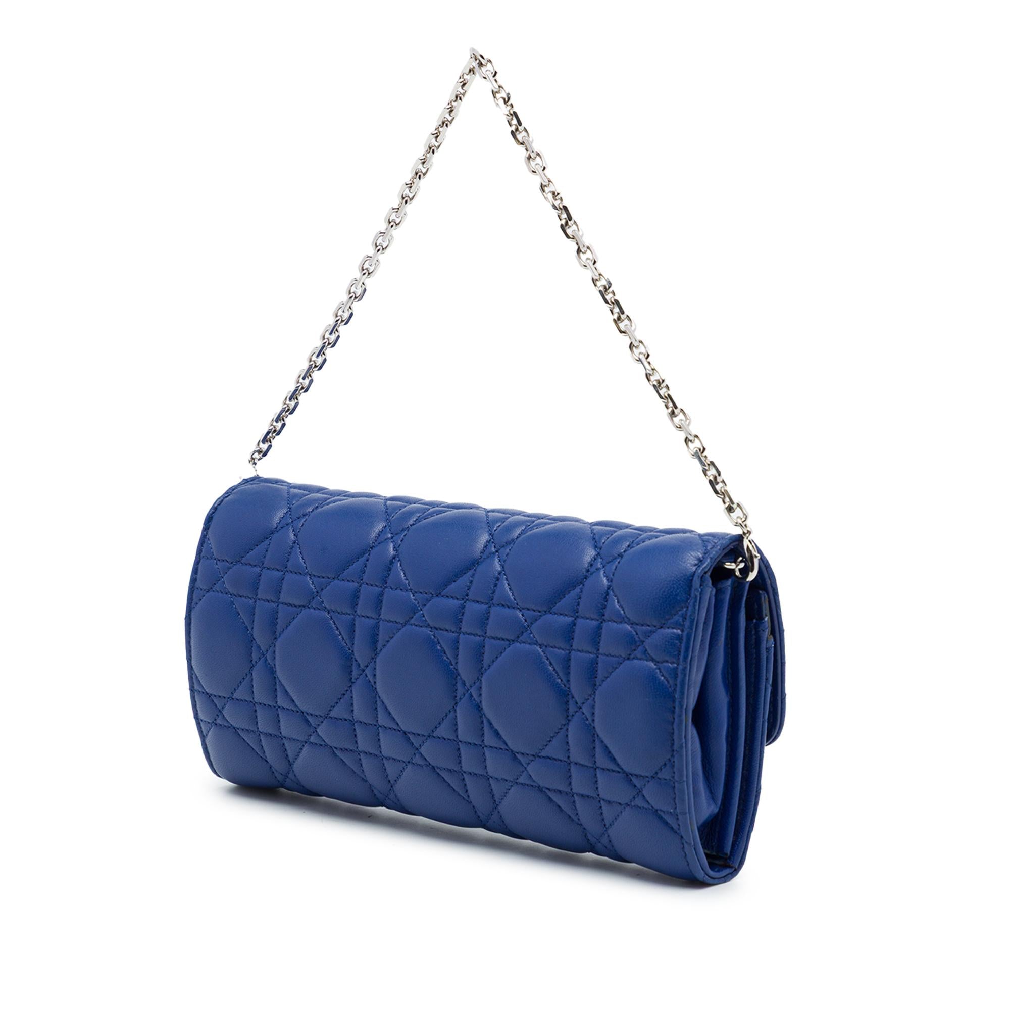 Dior Lambskin Cannage Miss Dior Promenade Wallet on Chain