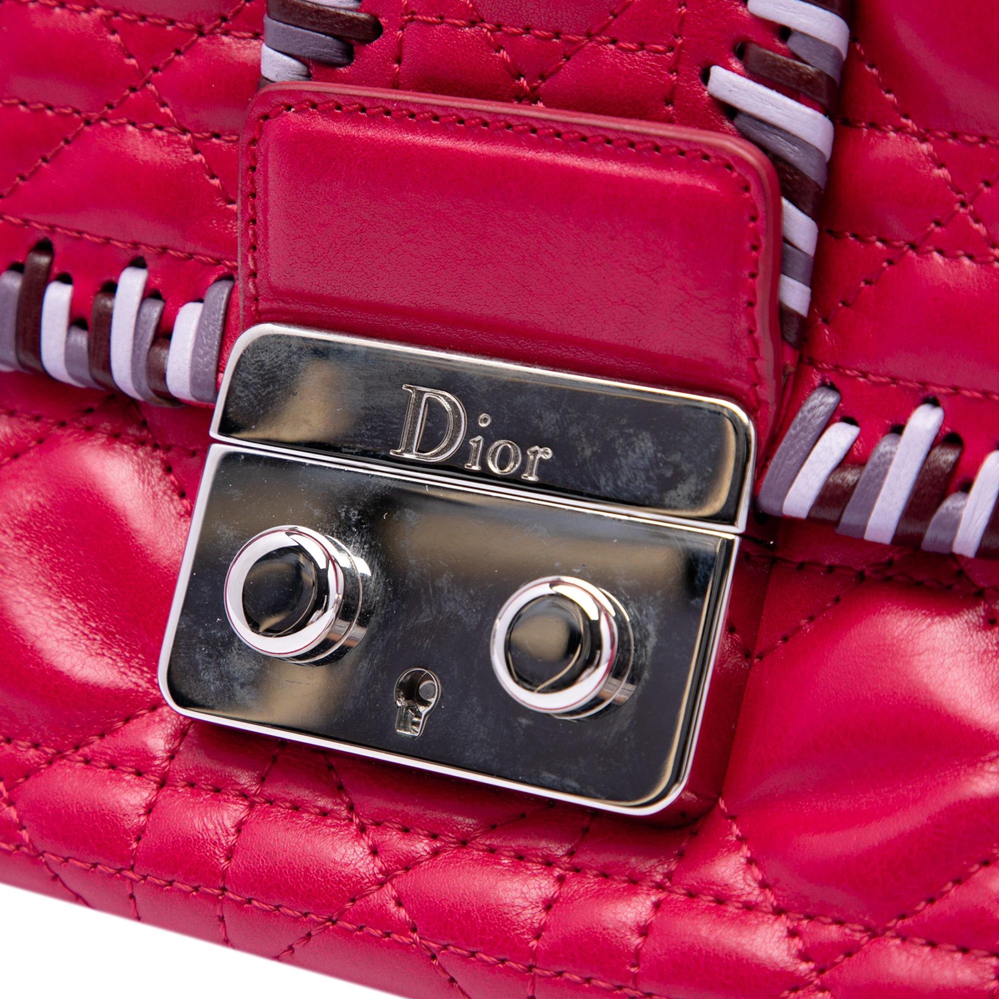 Dior Lambskin Cannage New Lock Whipstitch Chain Flap