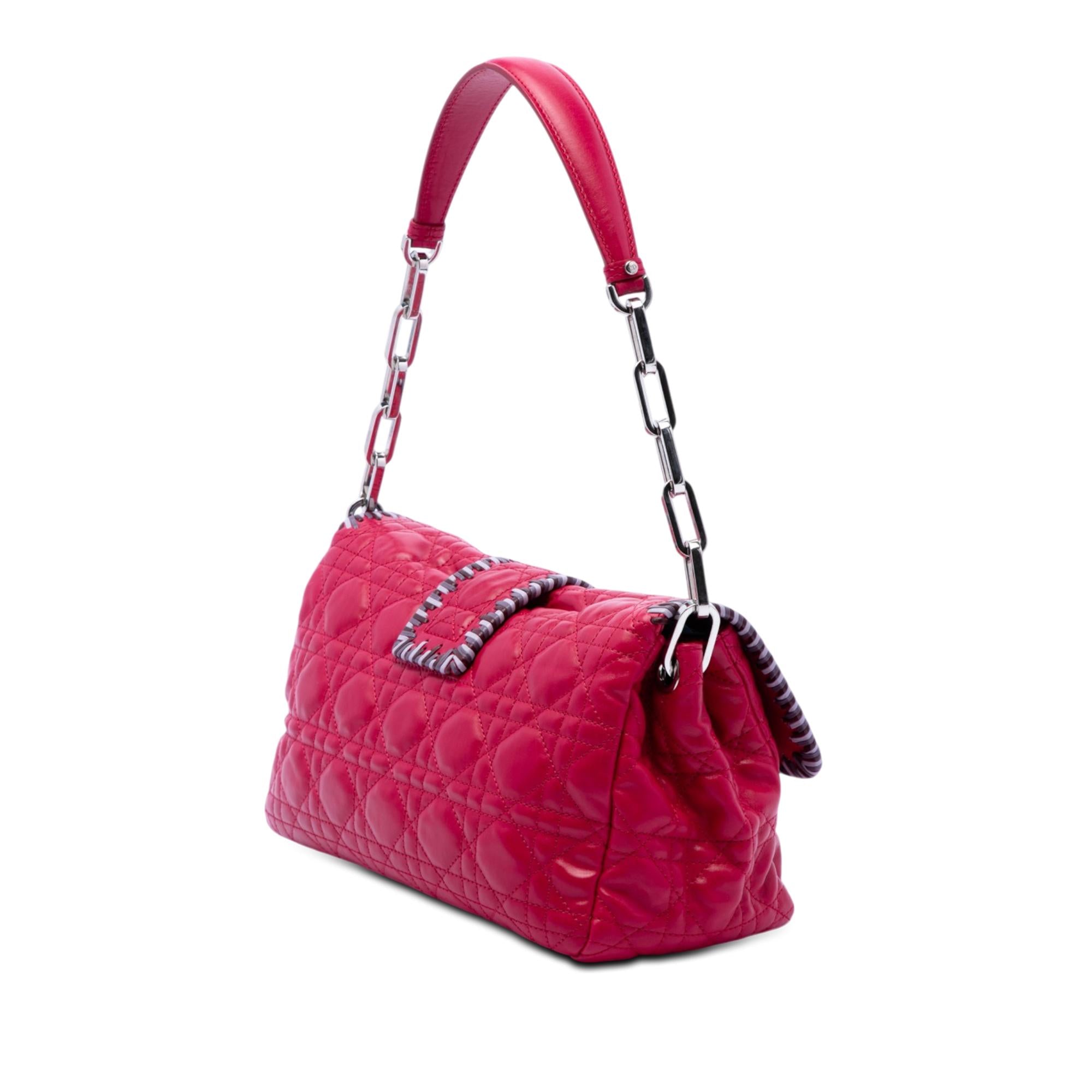 Dior Lambskin Cannage New Lock Whipstitch Chain Flap