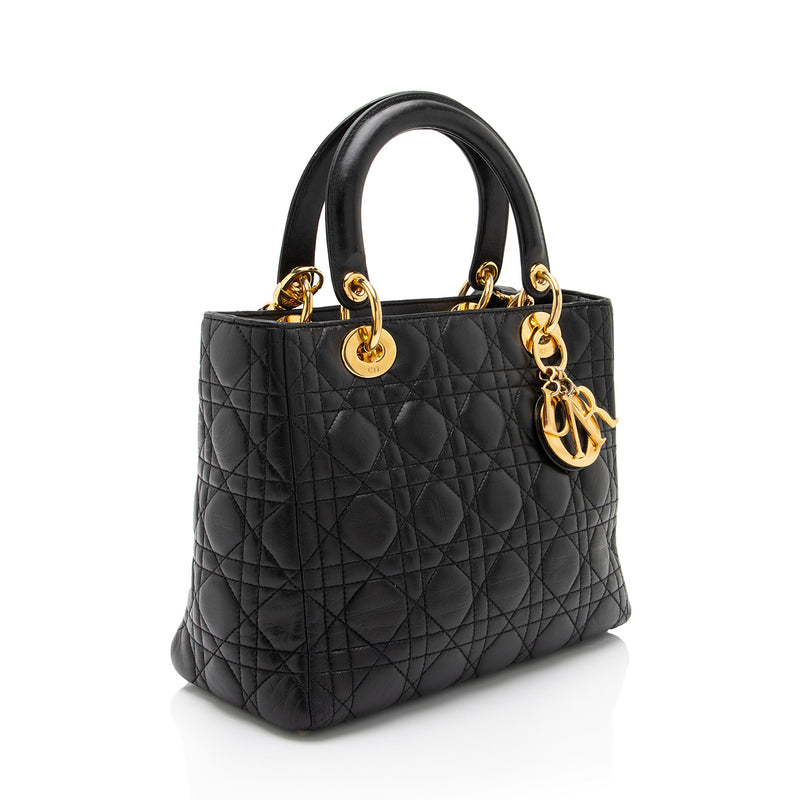 Dior Lambskin Lady Dior Medium Tote (SHF-aNlTPc)