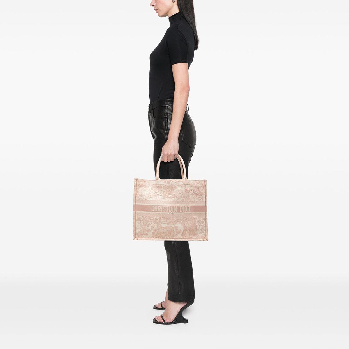 Dior Large Canvas Embroidered Dioriviera Toile De Jouy Book Tote
