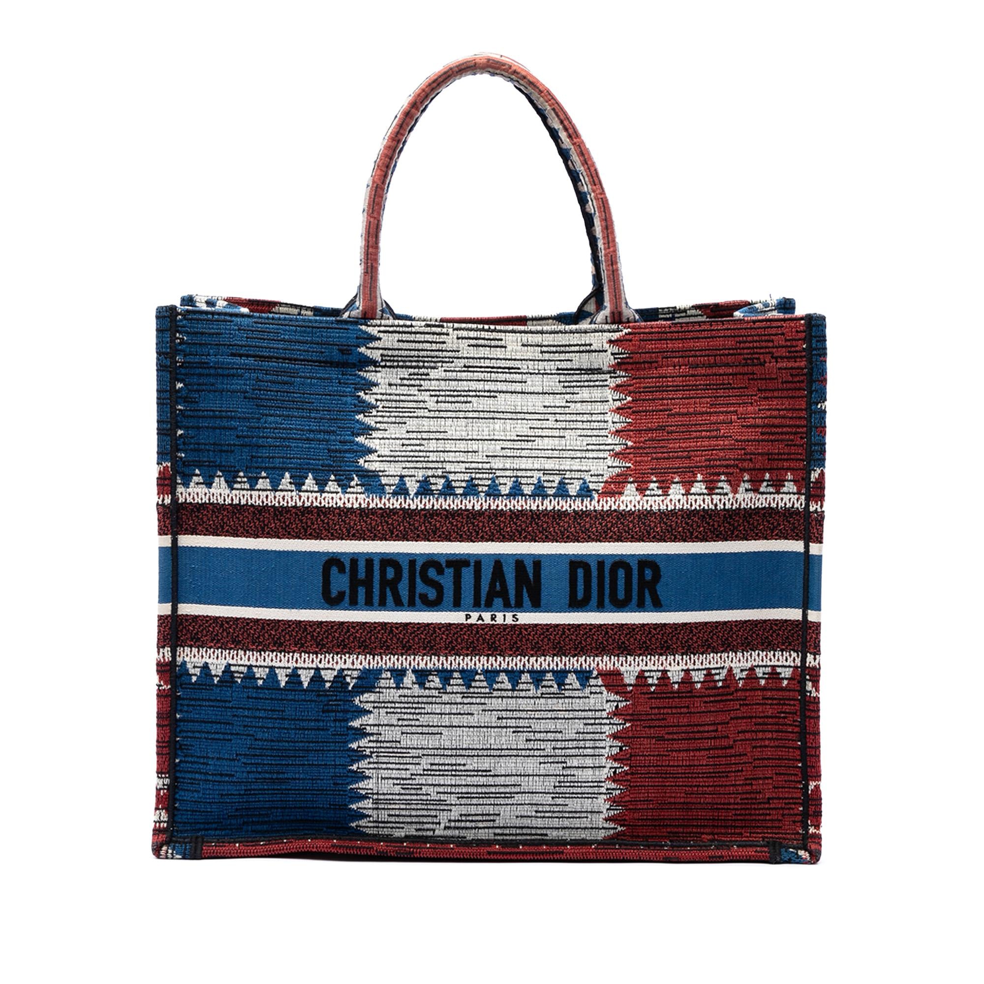 Dior Large Canvas French Flag Book Tote
