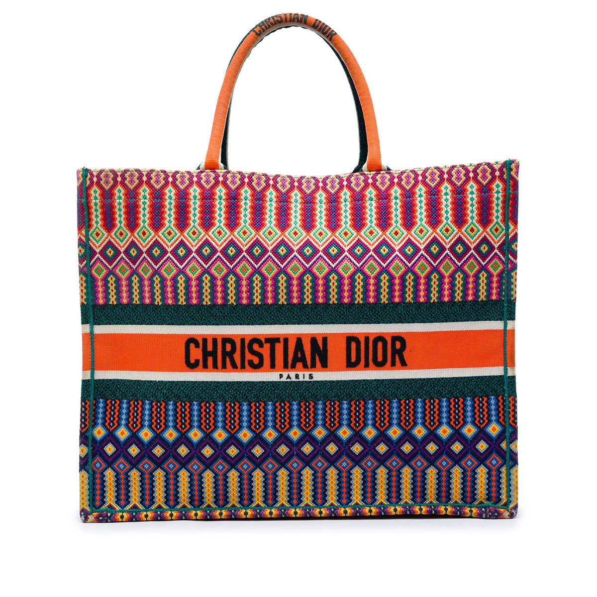 Dior Large Embroidered Canvas Book Tote