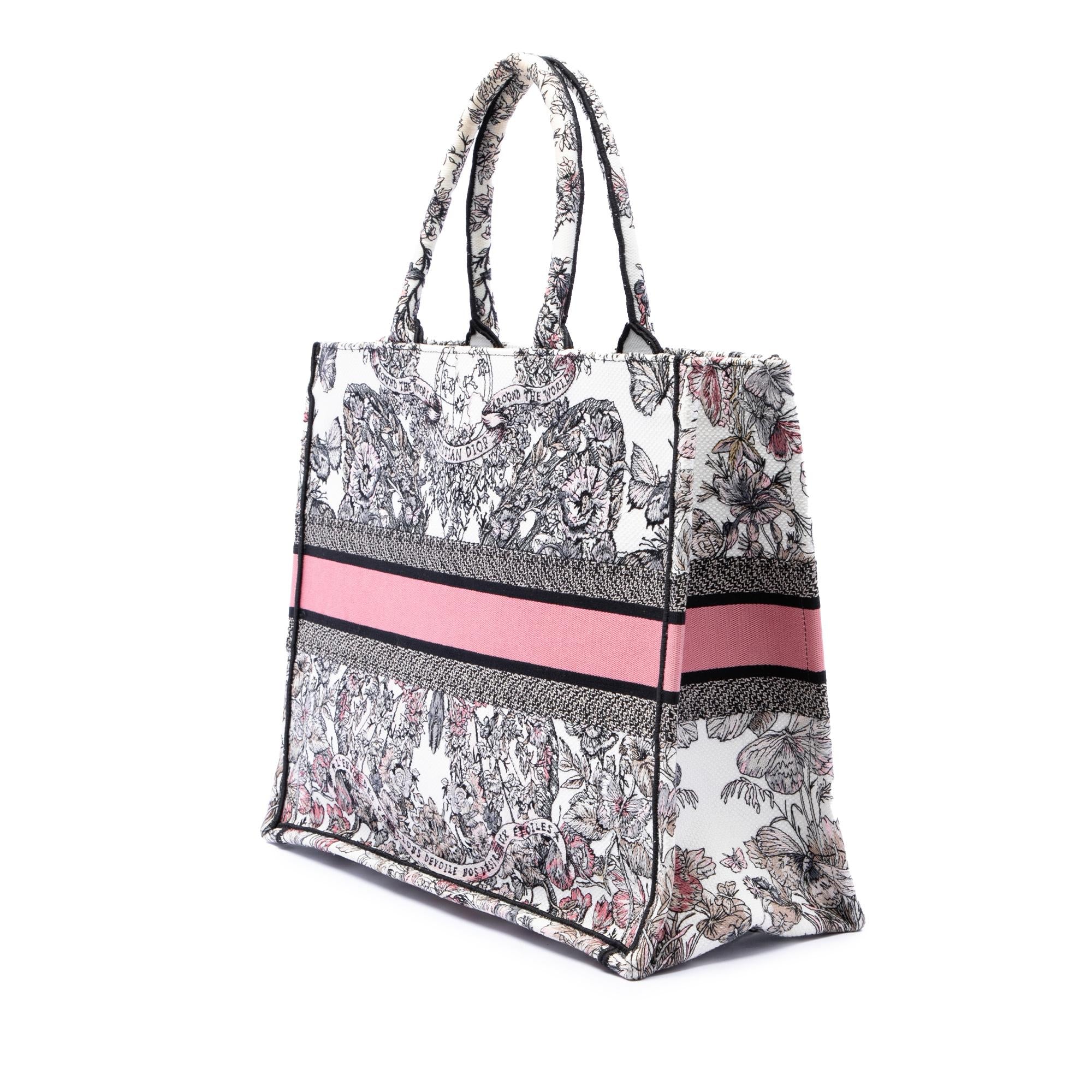 Dior Large Embroidered Canvas Butterfly Around The World Book Tote