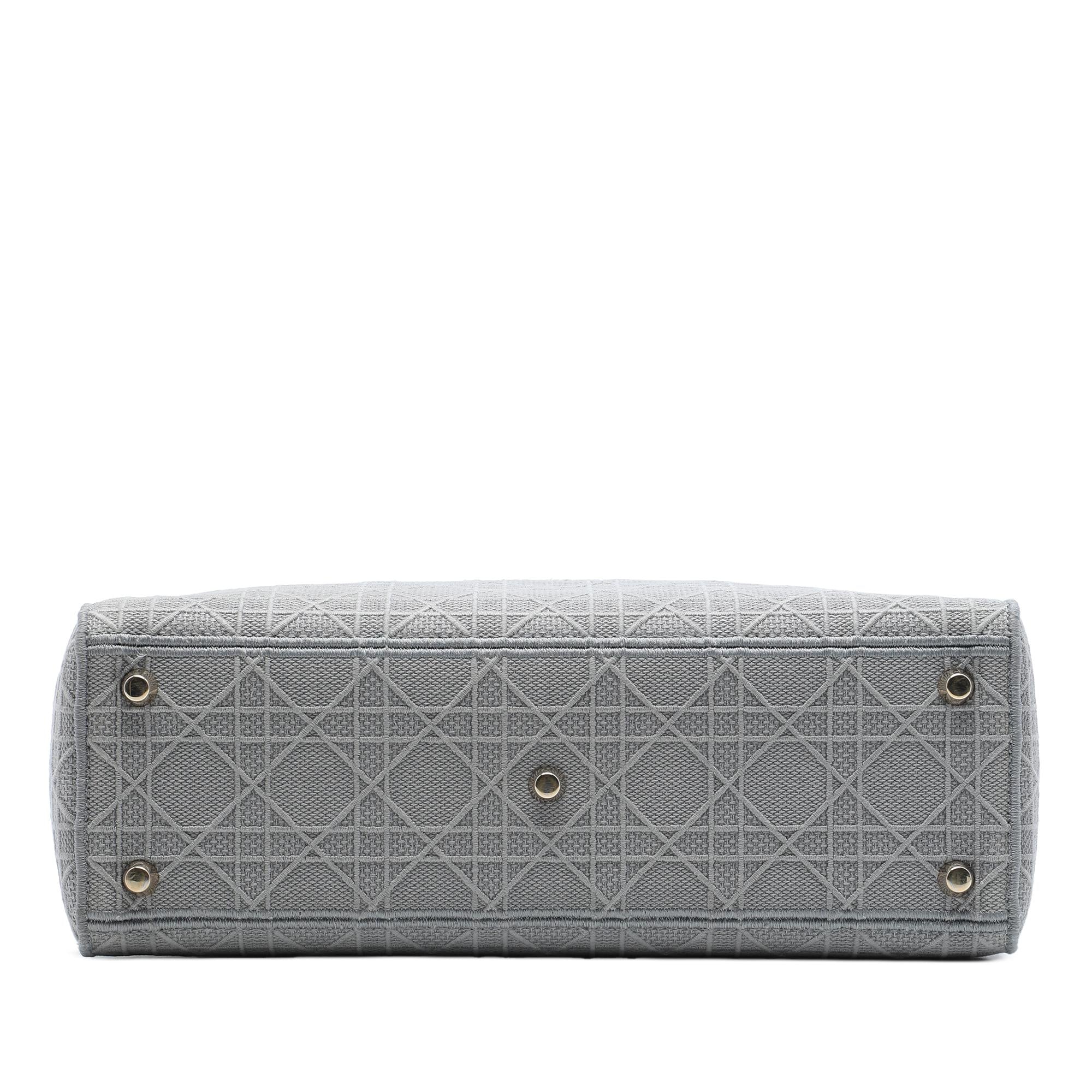 Dior Large Embroidered Canvas Cannage Lady D Lite