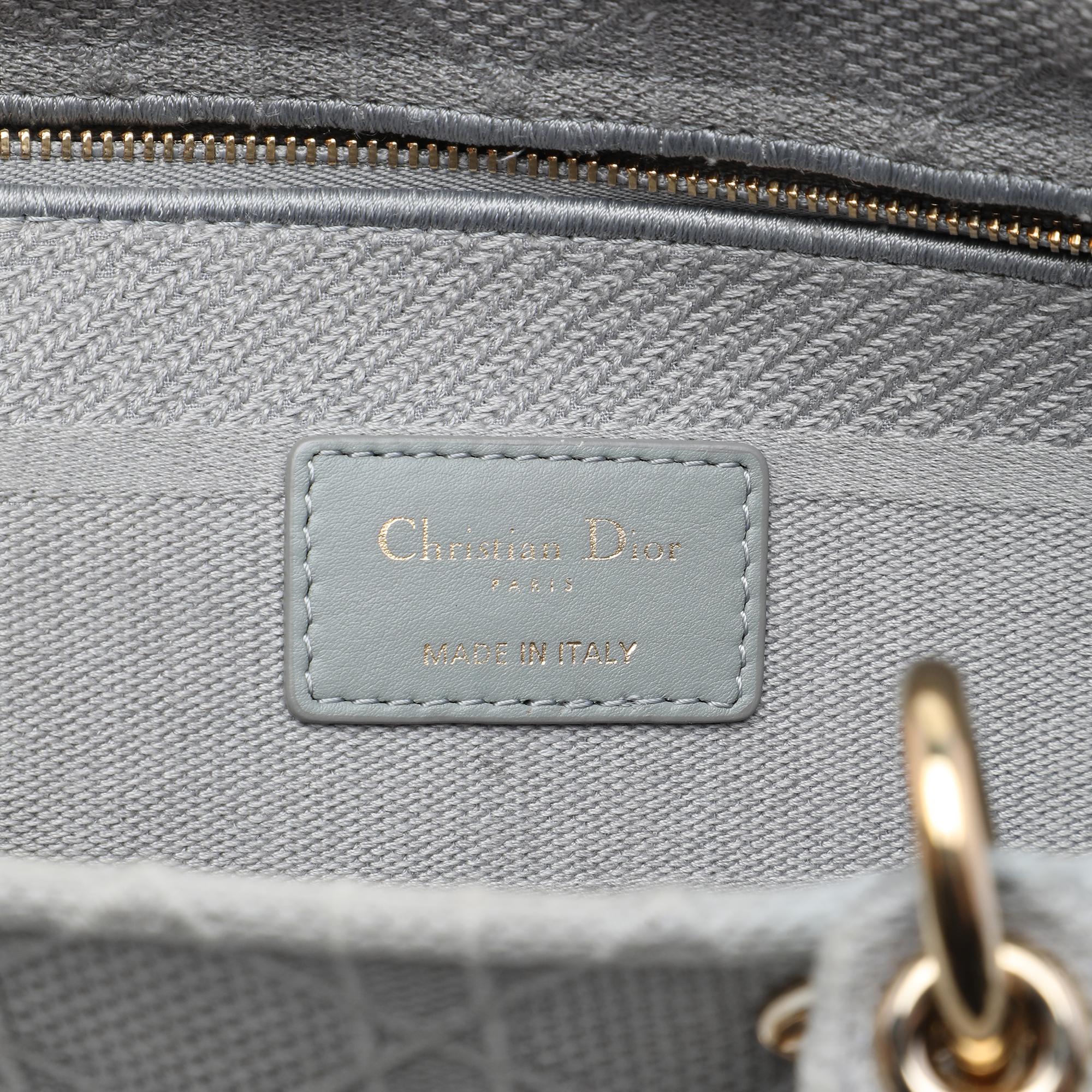 Dior Large Embroidered Canvas Cannage Lady D Lite