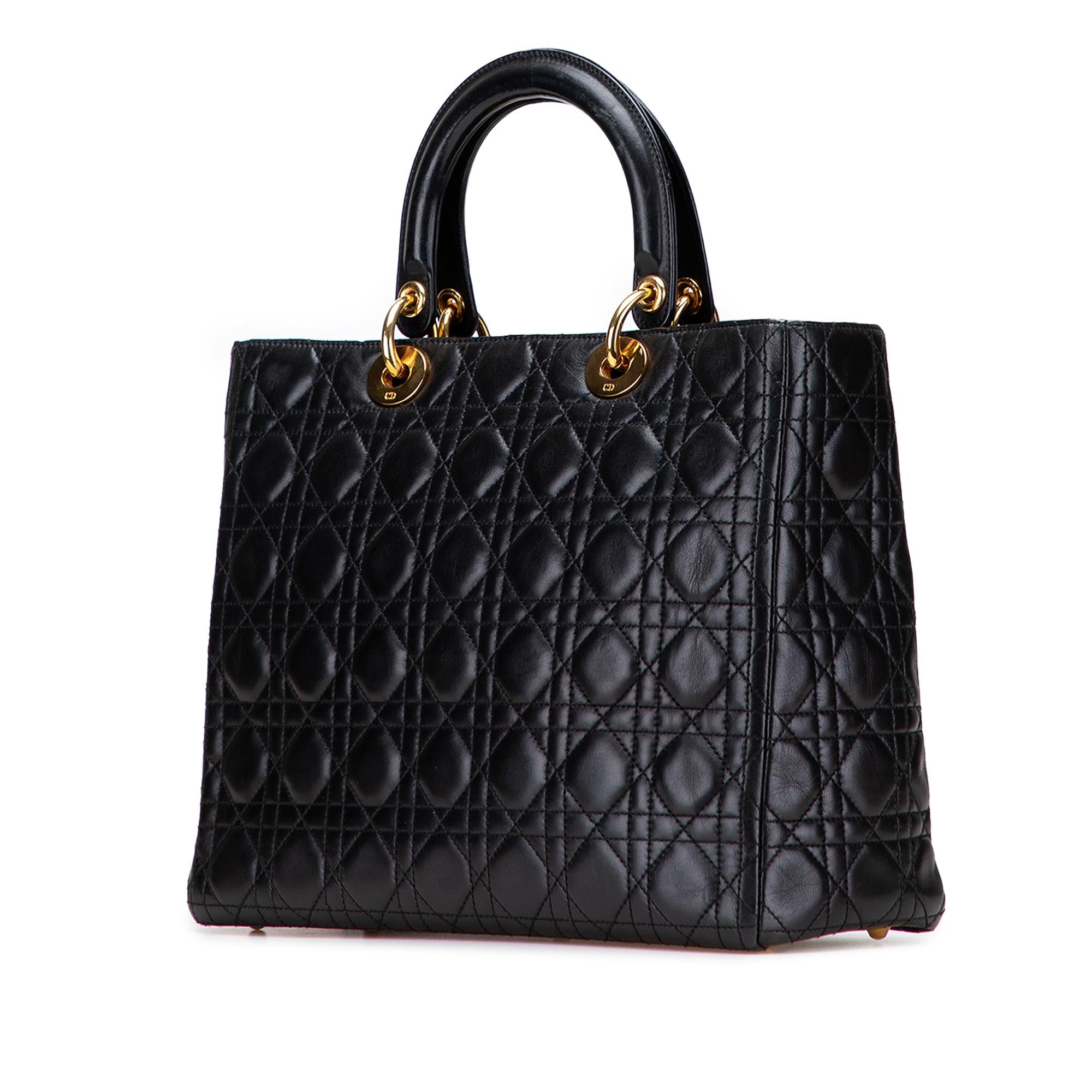 Dior Large Lambskin Cannage Lady Dior