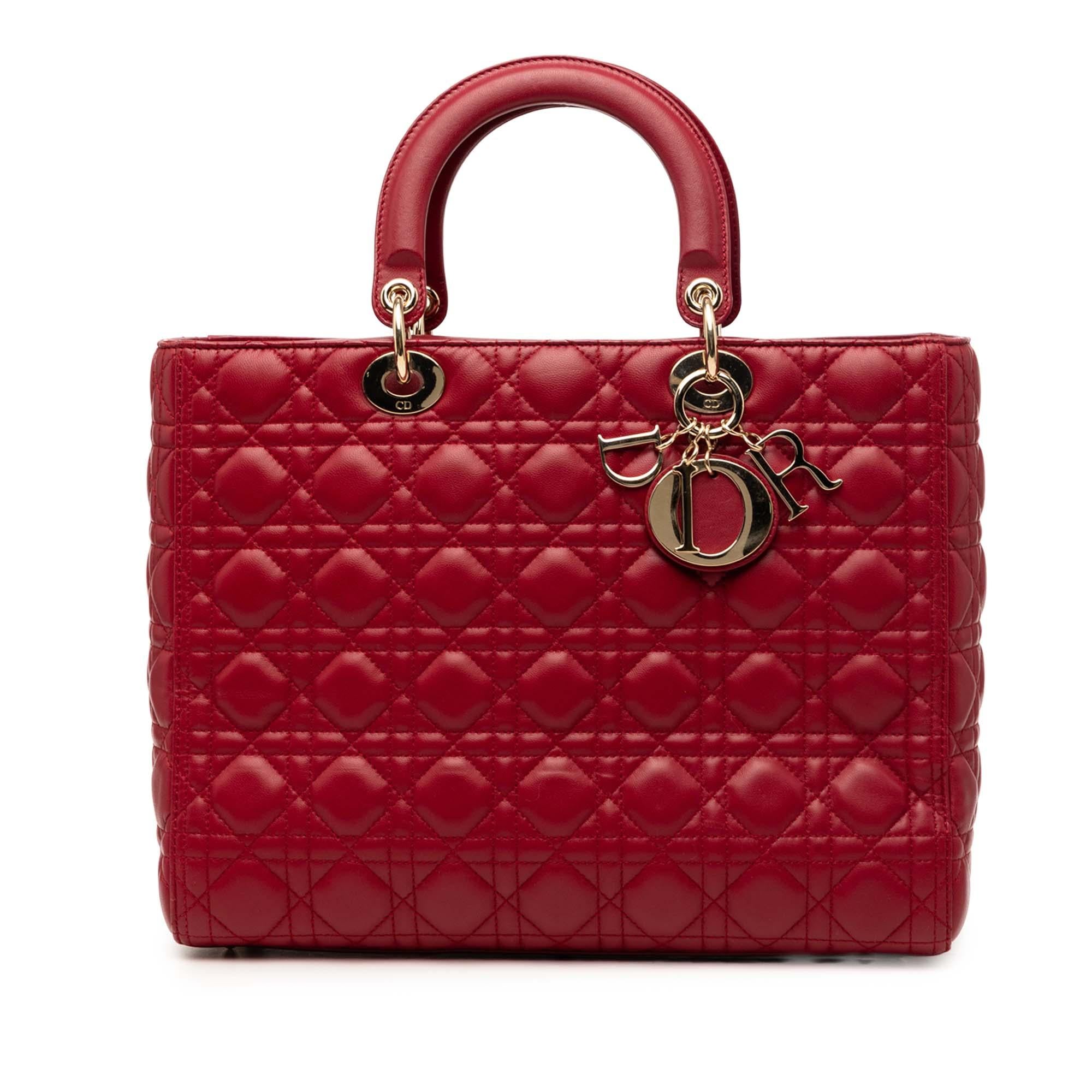 Dior Large Lambskin Cannage Lady Dior