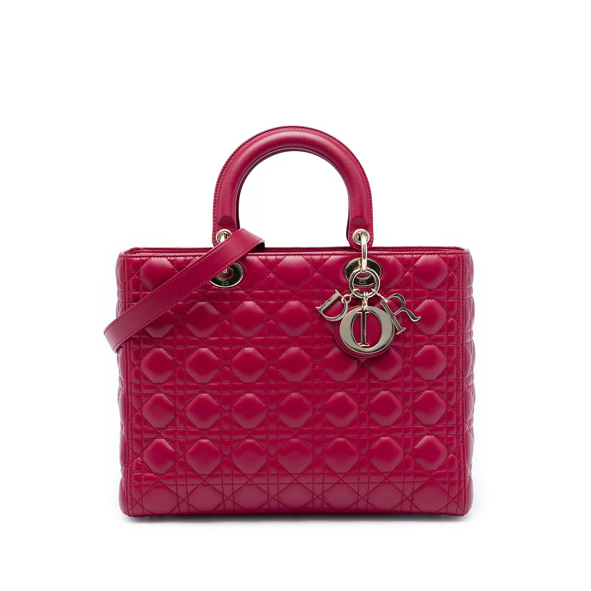Dior Large Lambskin Cannage Lady Dior