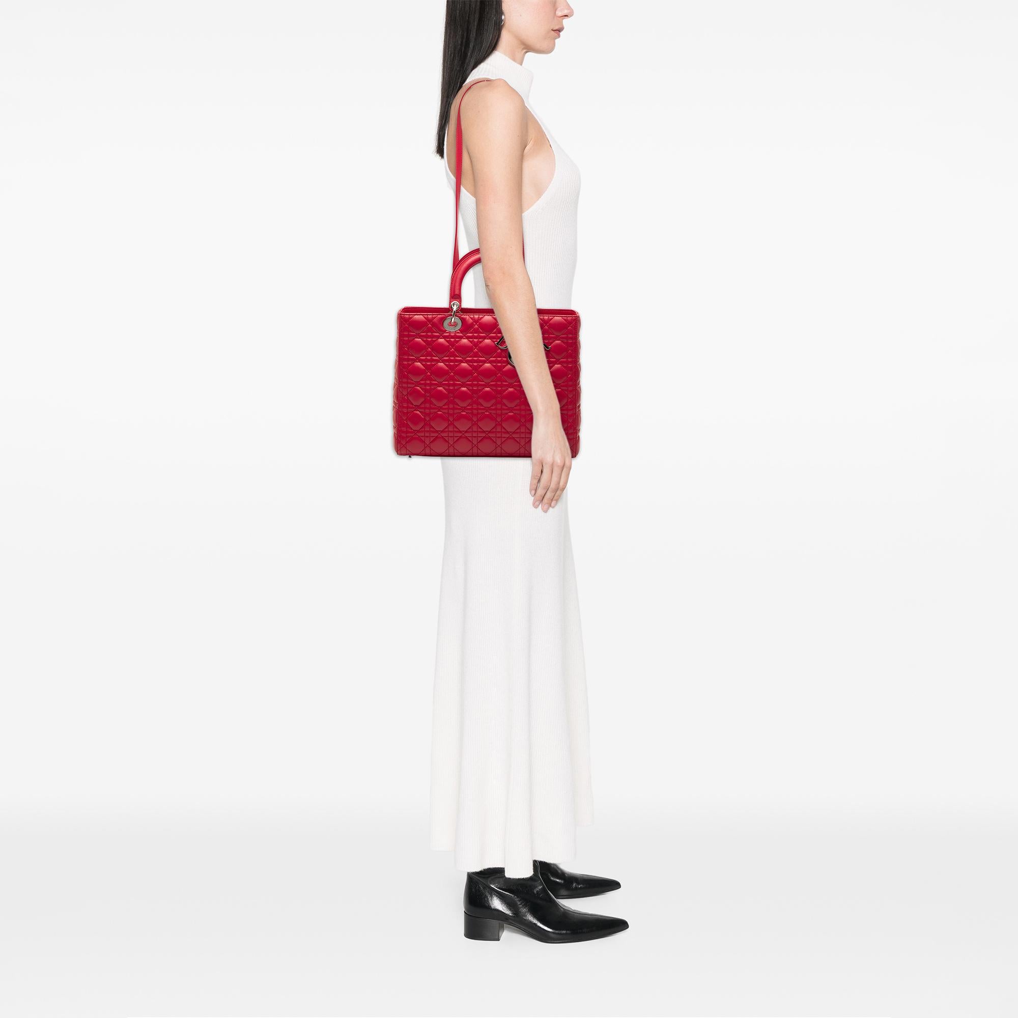 Dior Large Lambskin Cannage Lady Dior