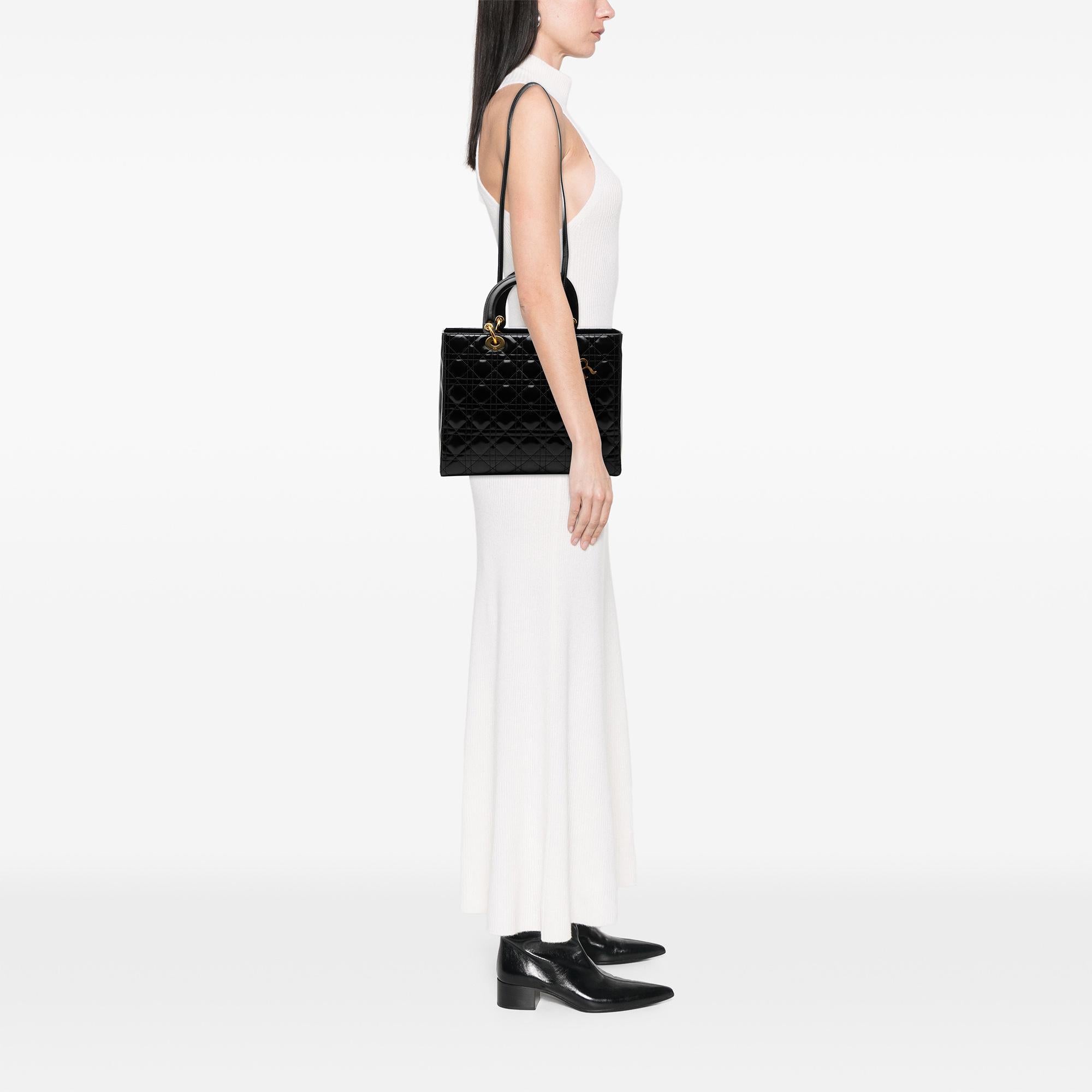 Dior Large Lambskin Cannage Lady Dior