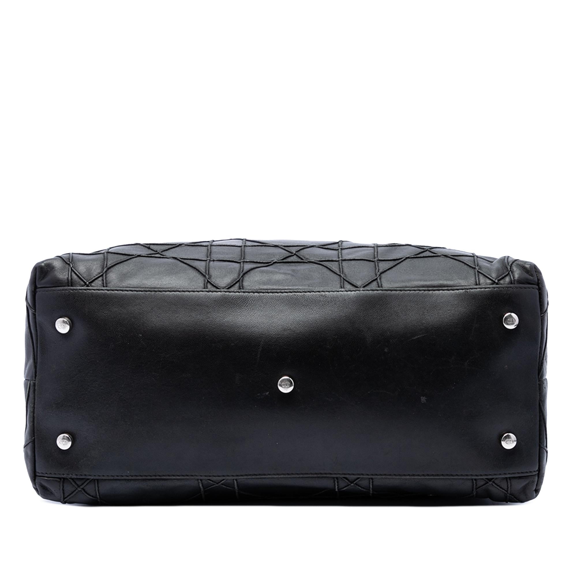 Dior Large Lambskin Cannage Polochon Granville Satchel