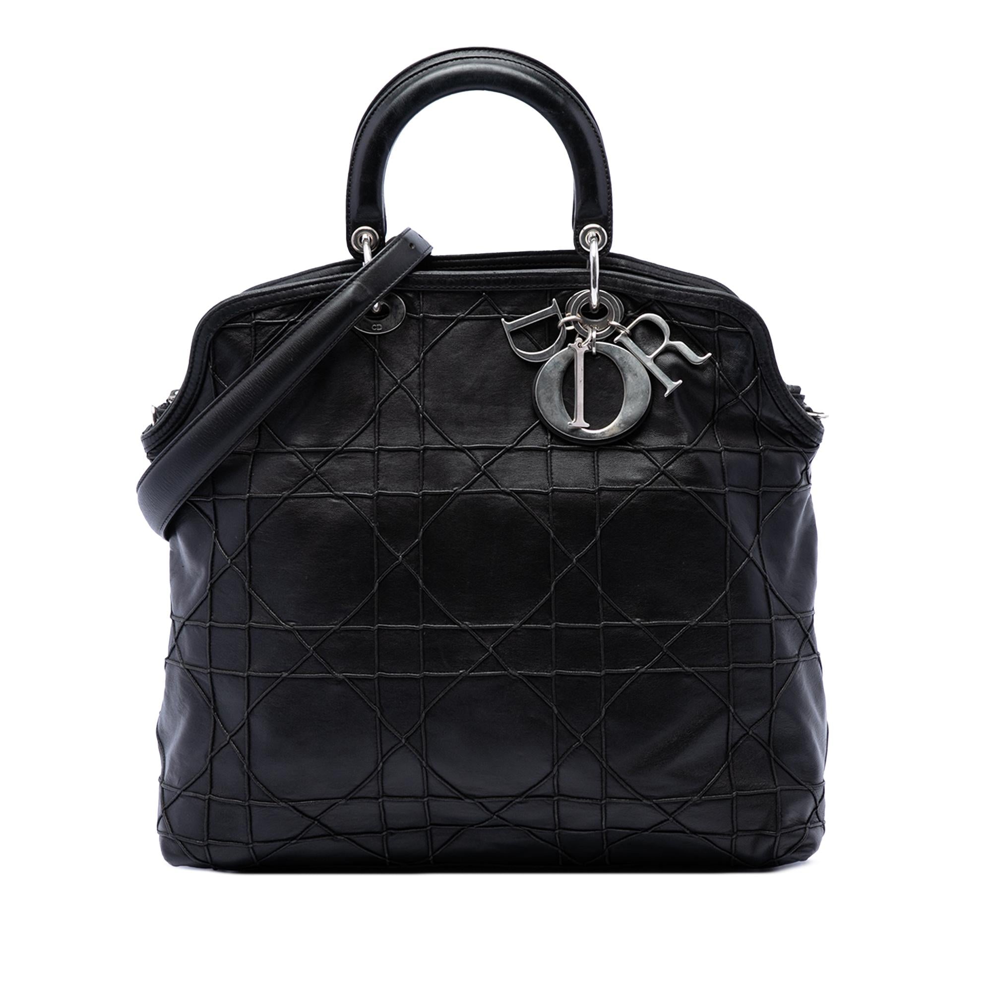 Dior Large Lambskin Cannage Polochon Granville Satchel