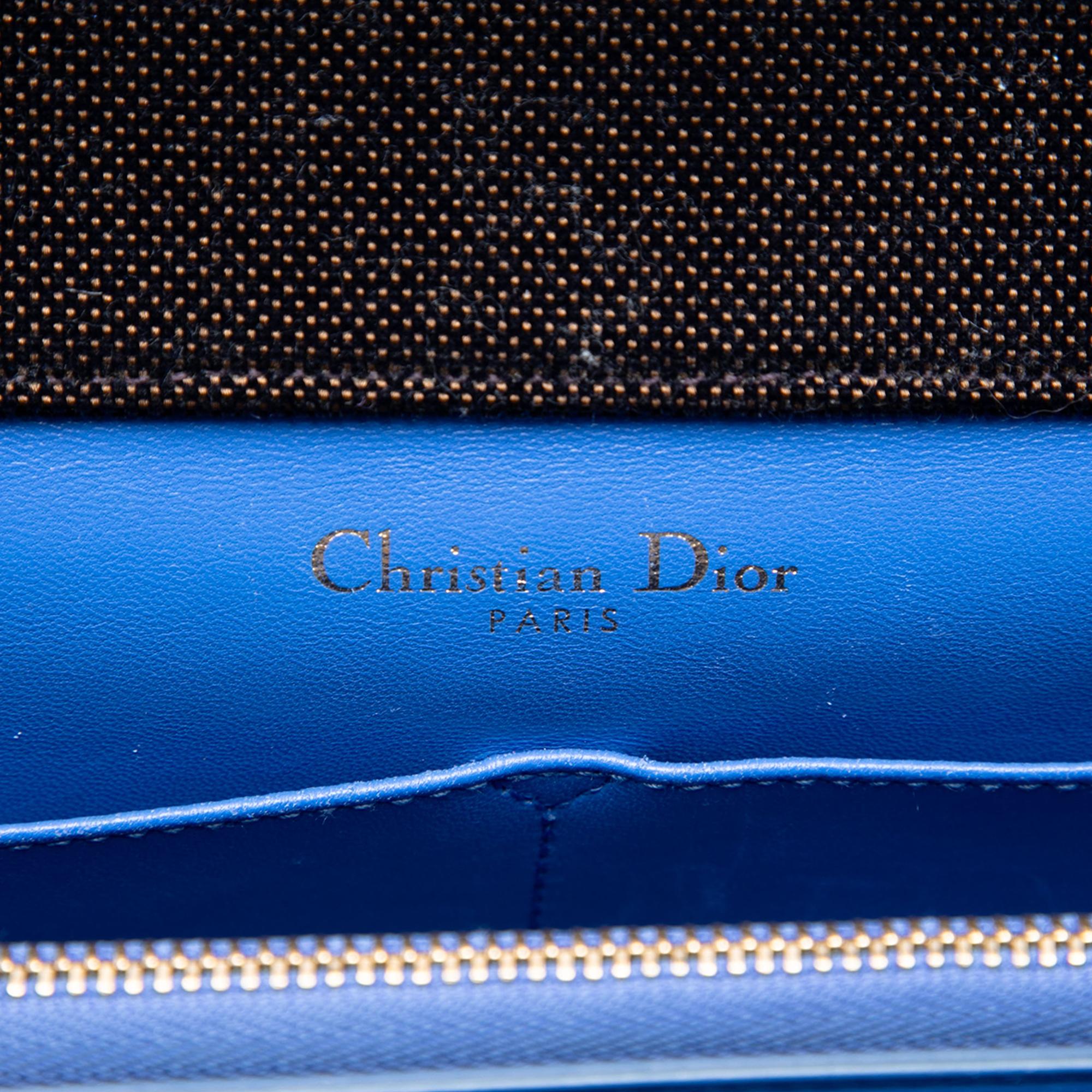 Dior Large Oblique Canvas and Velvet Diorama Flap