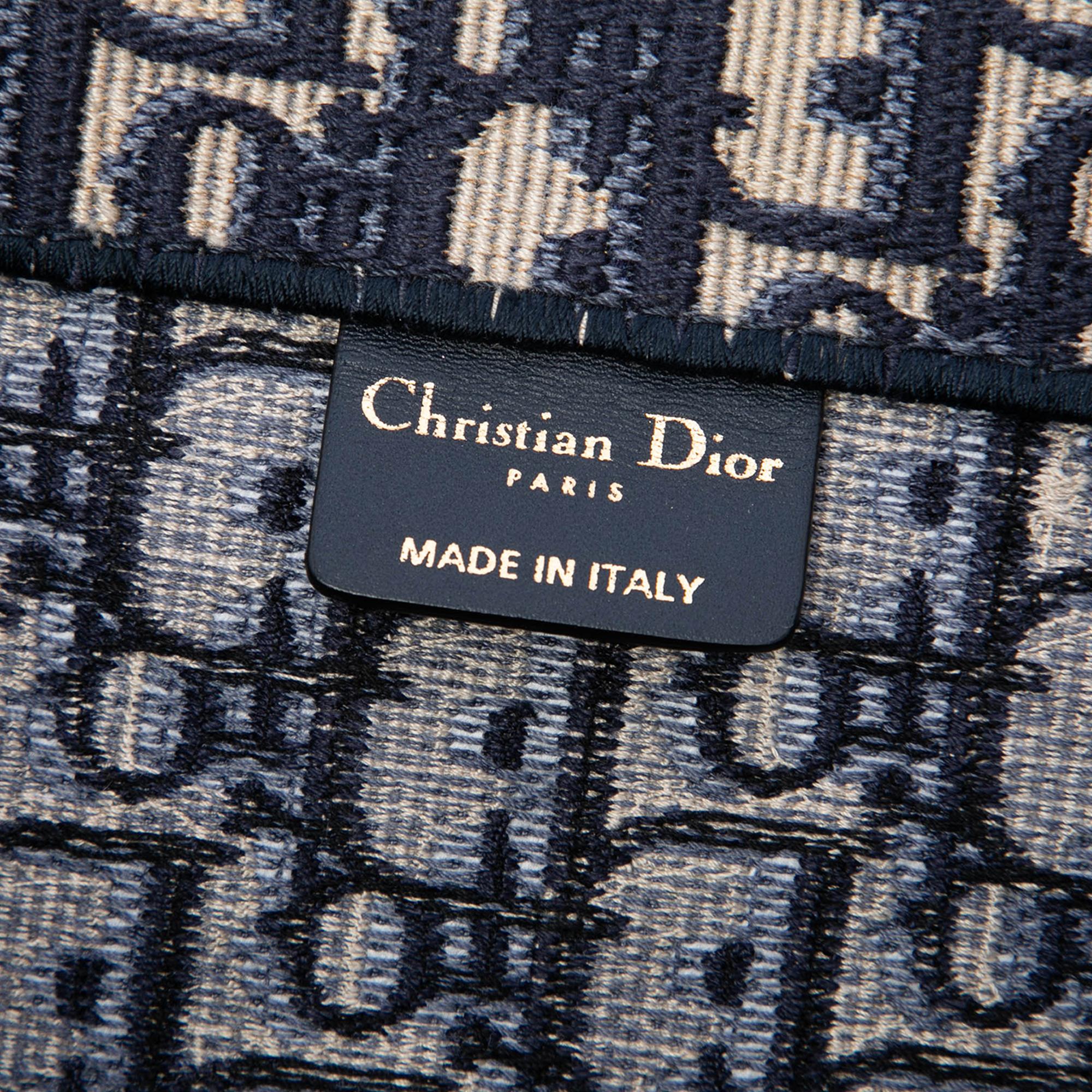 Dior Large Oblique Embroidered Canvas Book Tote
