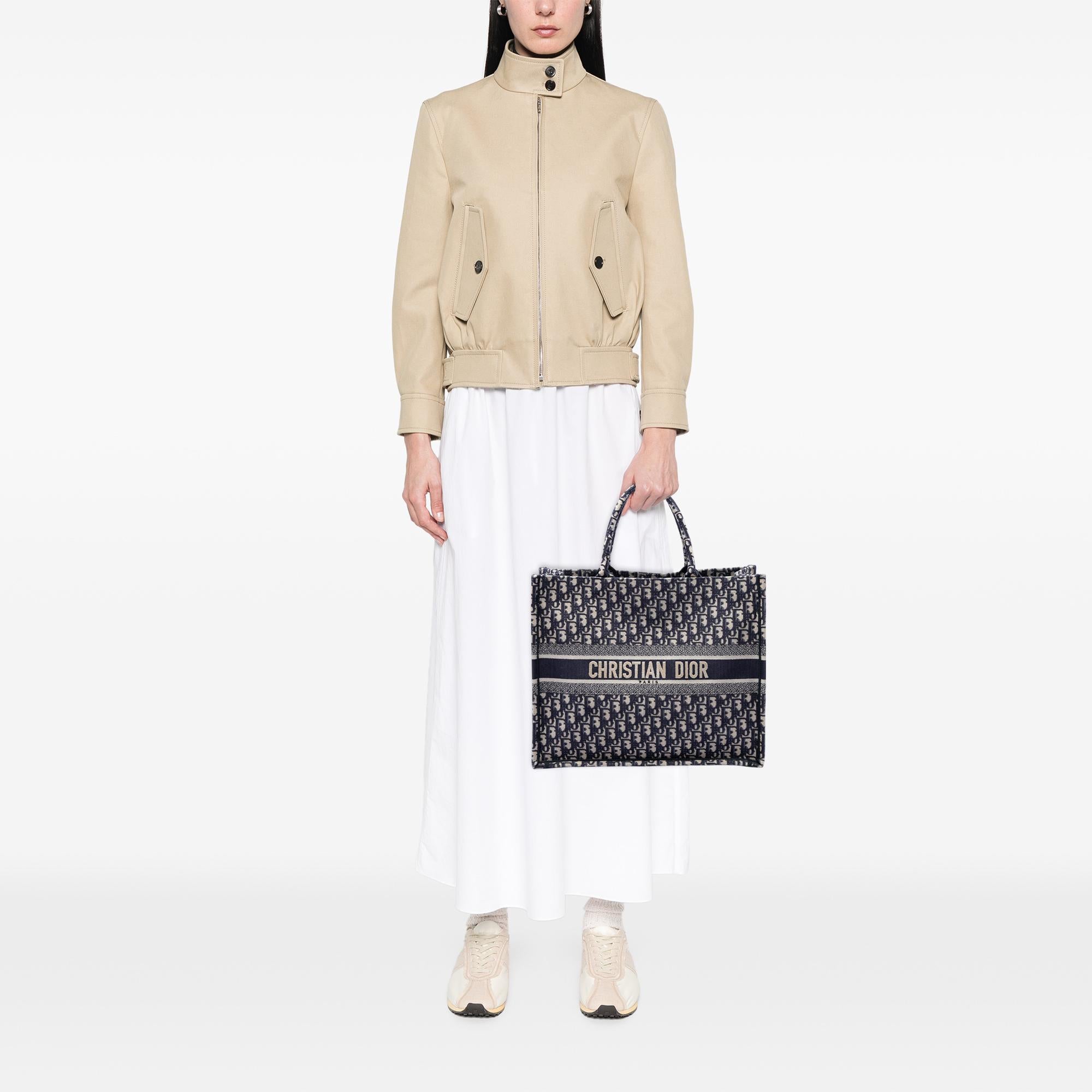 Dior Large Oblique Embroidered Canvas Book Tote
