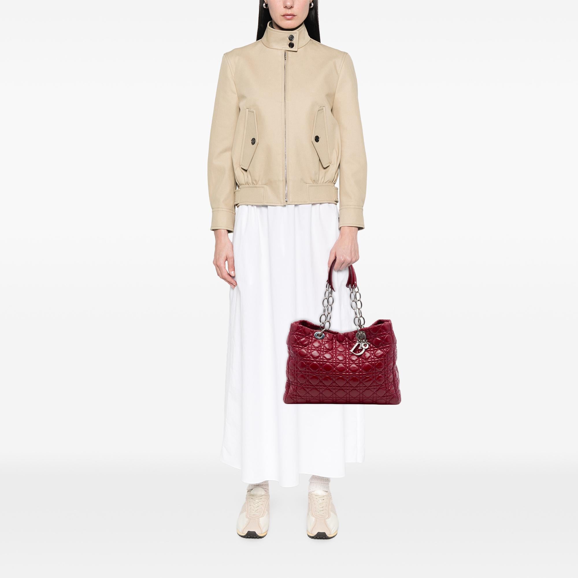 Dior Large Patent Cannage Lady Dior Soft Shopping Tote