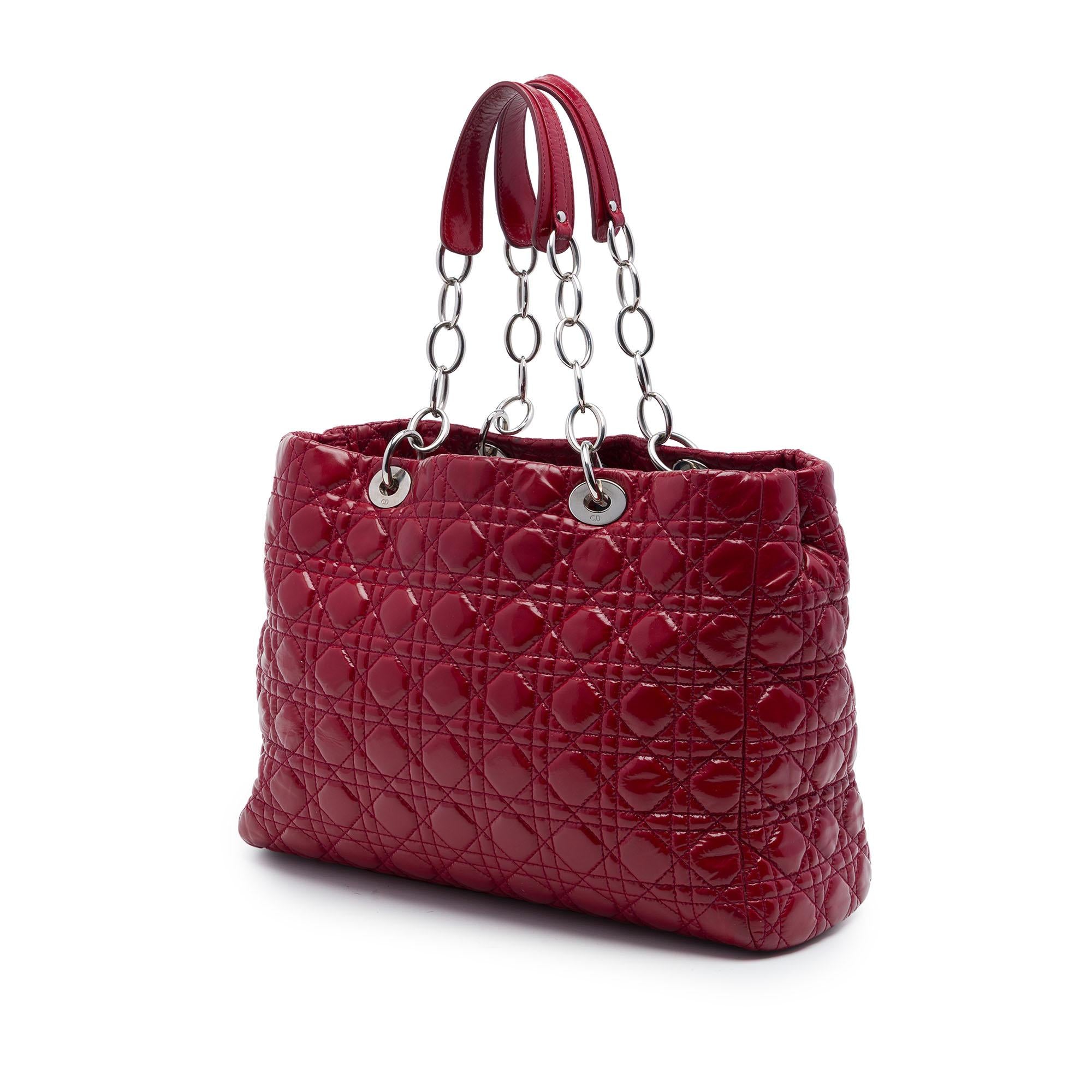 Dior Large Patent Cannage Lady Dior Soft Shopping Tote