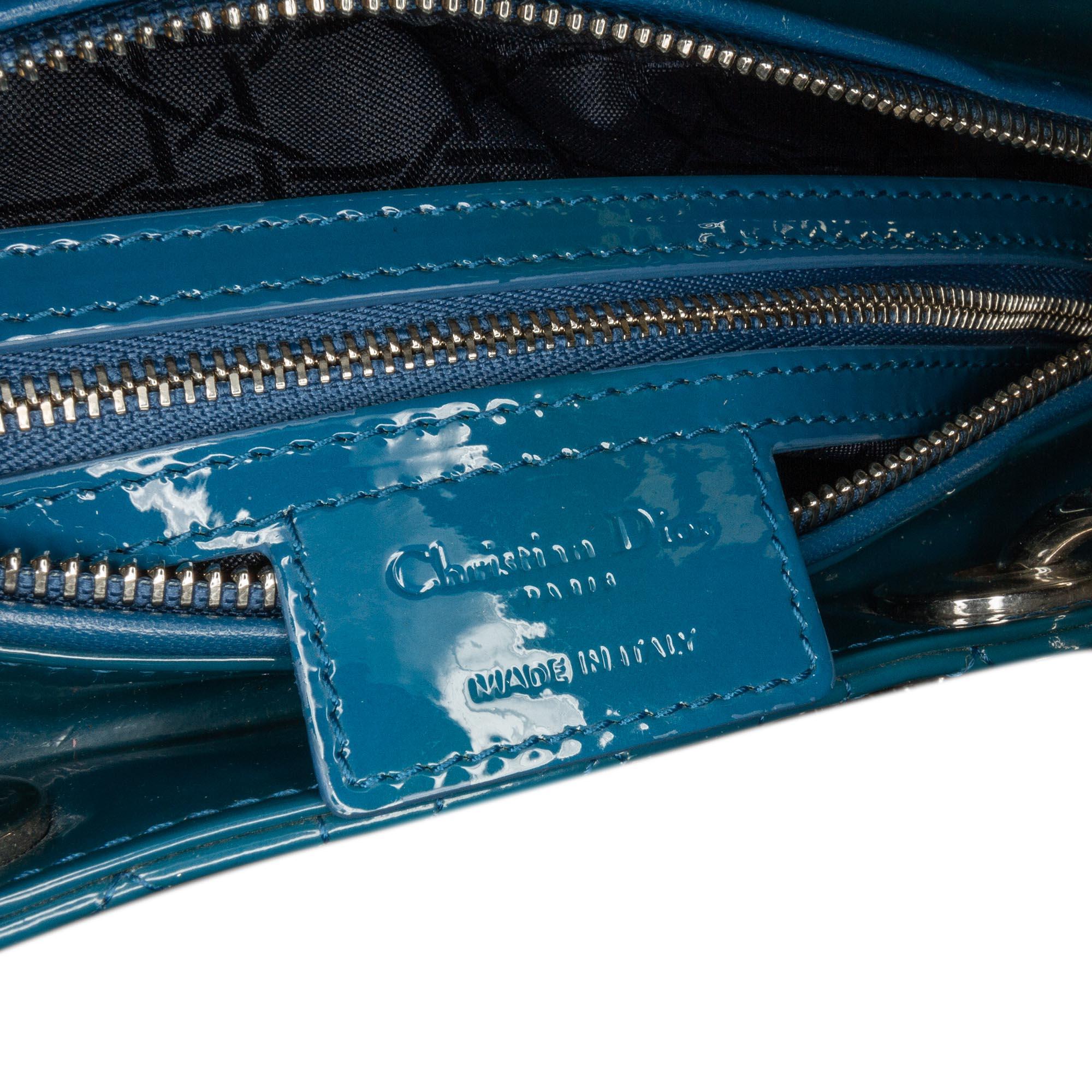 Dior Large Patent Cannage Lady Dior (SHG-BlMPBZ)